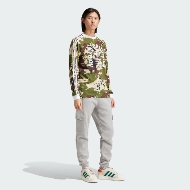 ADIDAS 大學T CAMO LS CALI HF 綠色迷彩 三線 長袖 男 IS2921