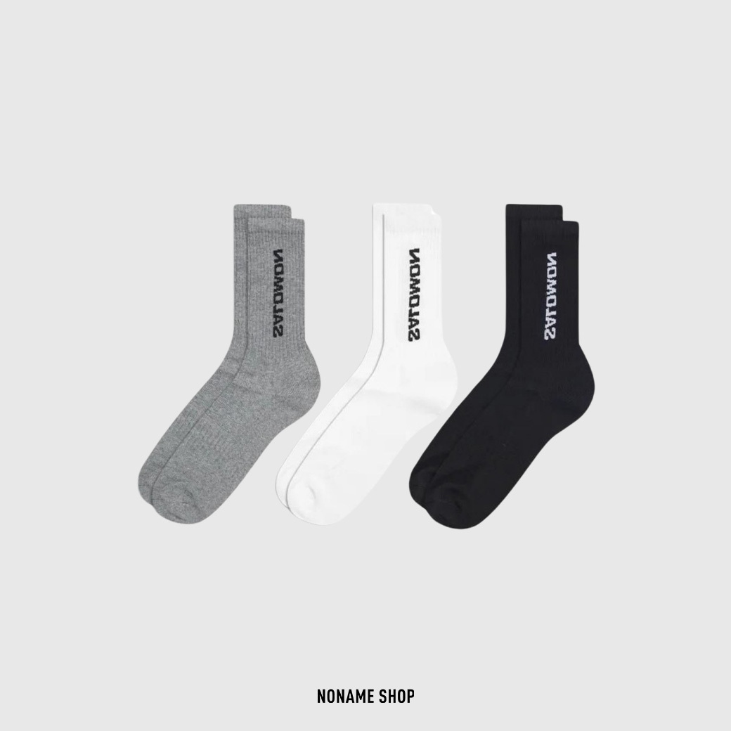 SALOMON 索羅門 經典LOGO 字母 中筒襪 襪子 三色一組