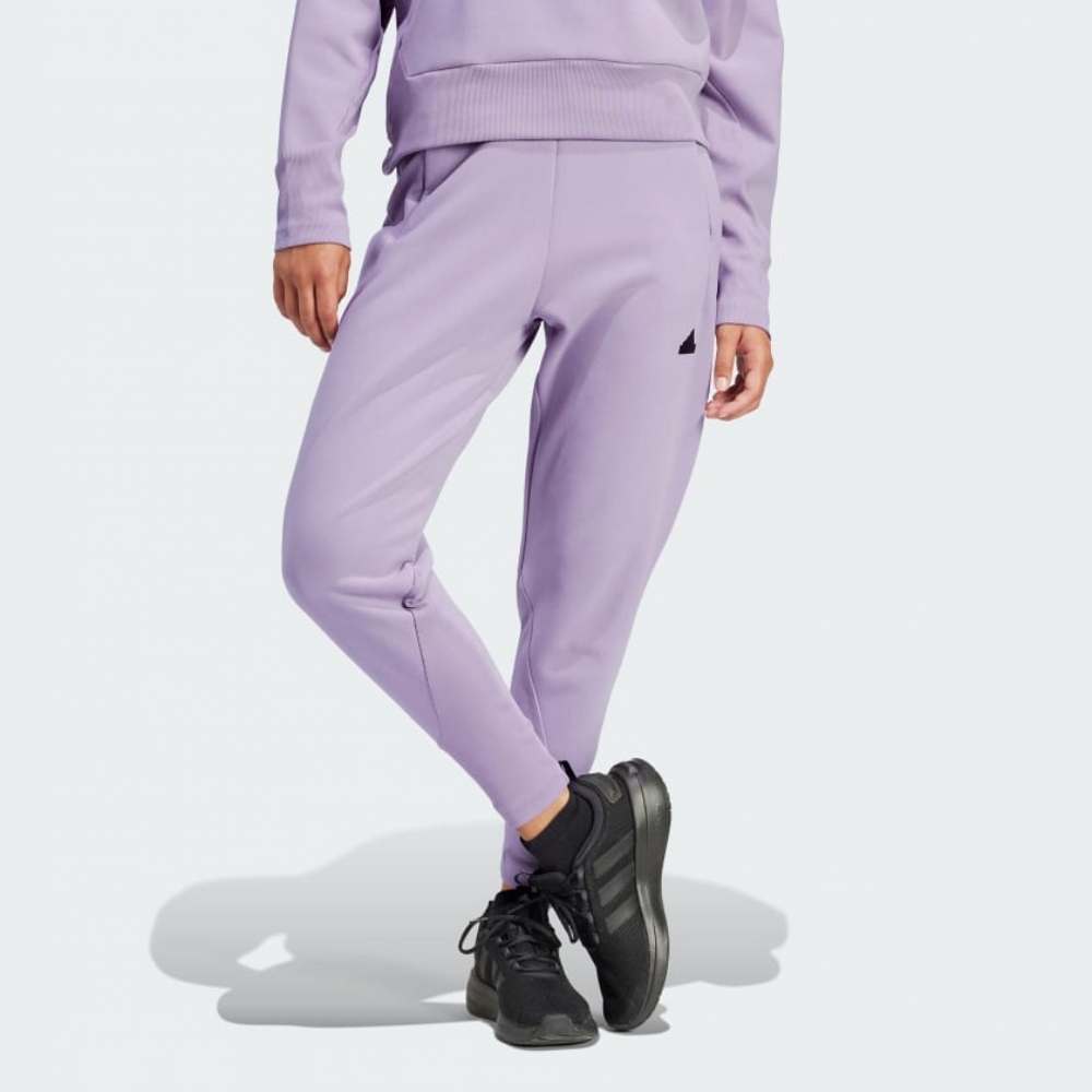 ADIDAS 長褲 Z.N.E. WINTERIZED 紫色 刷毛 吸排 運動長褲 女 IS4334