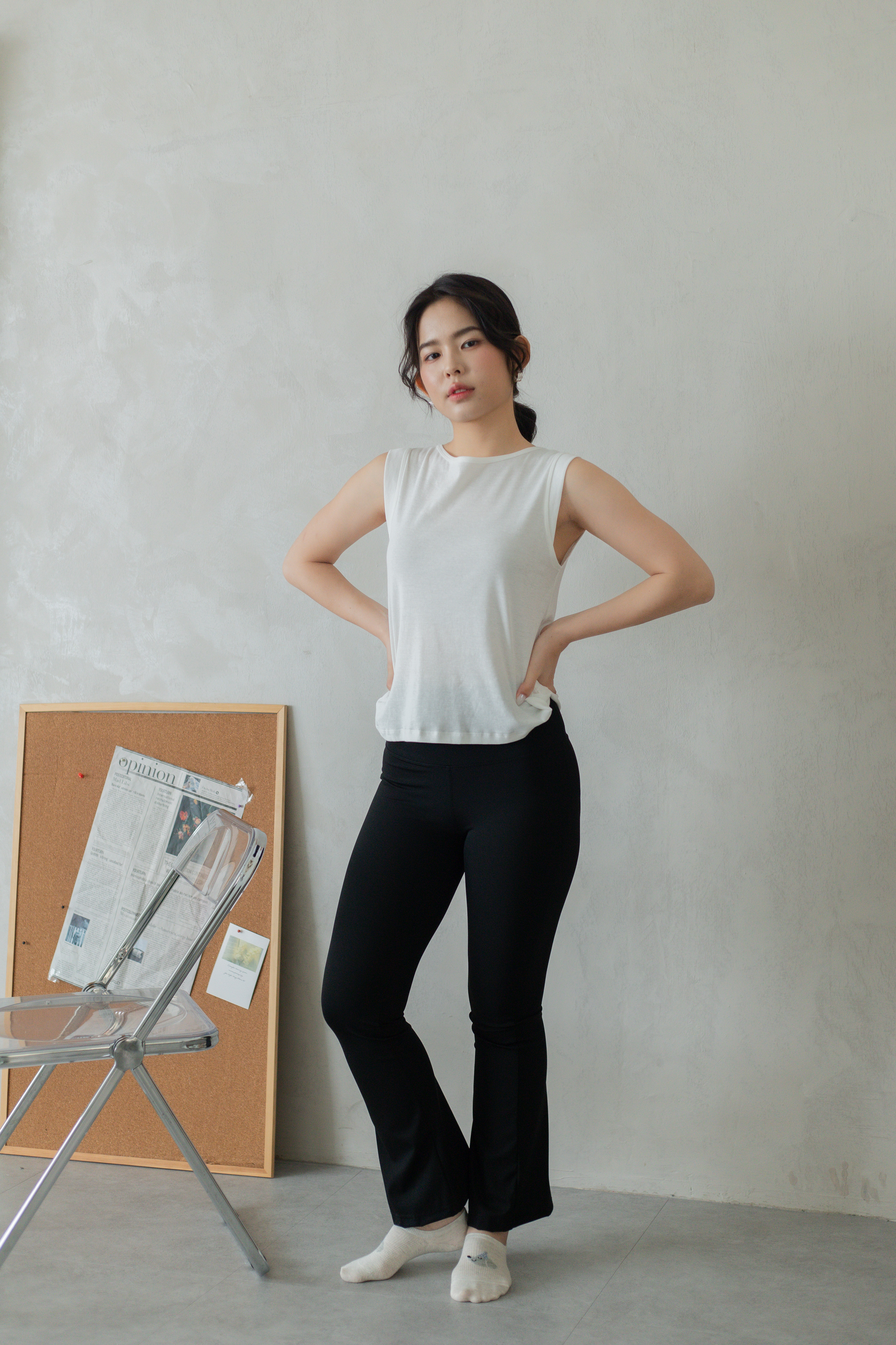 Niky Stretch Flare Legging Black -2805PLBLK