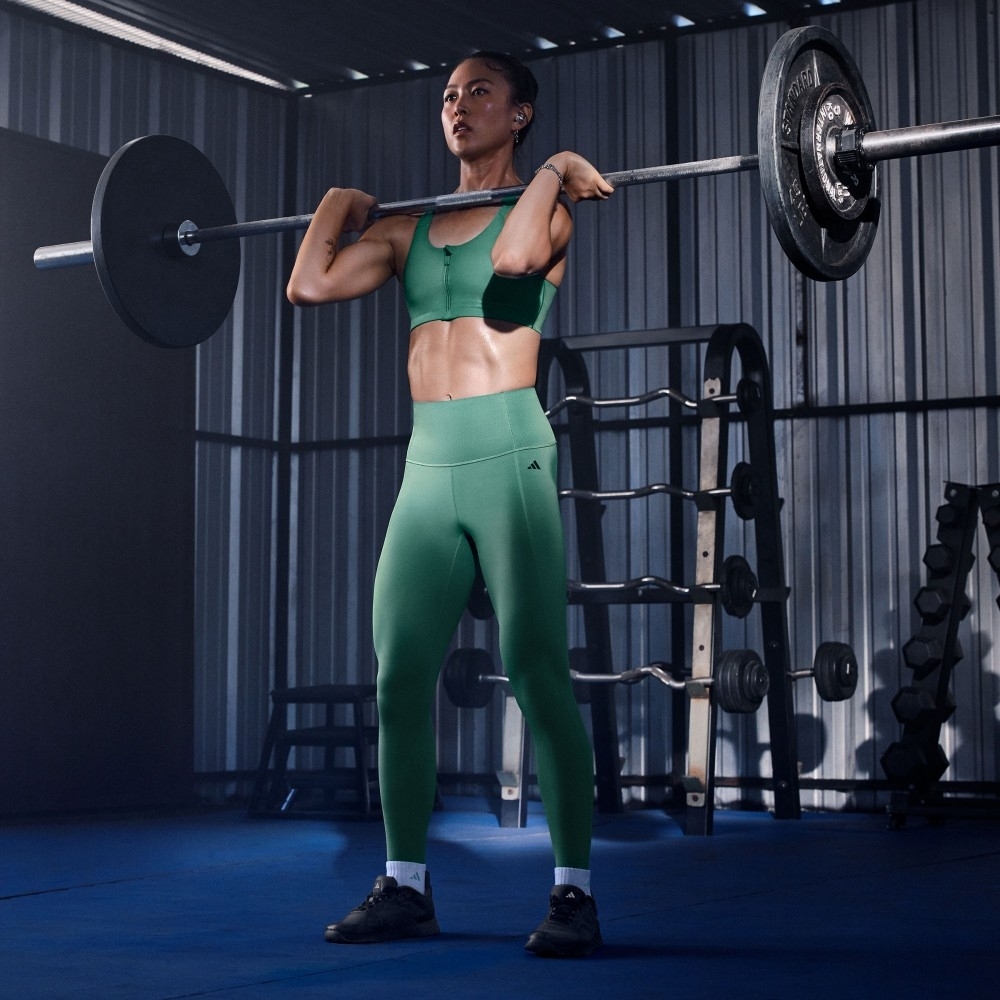 ADIDAS 束褲 OPTIME POWER 綠色 吸濕排汗 運動 緊身褲 女 IT6747