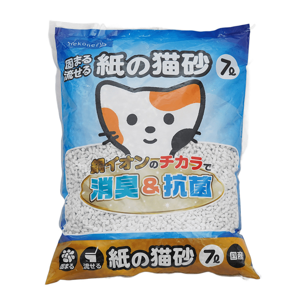Nekoneru - 銅離子抗菌除臭結團環保紙貓砂 7L