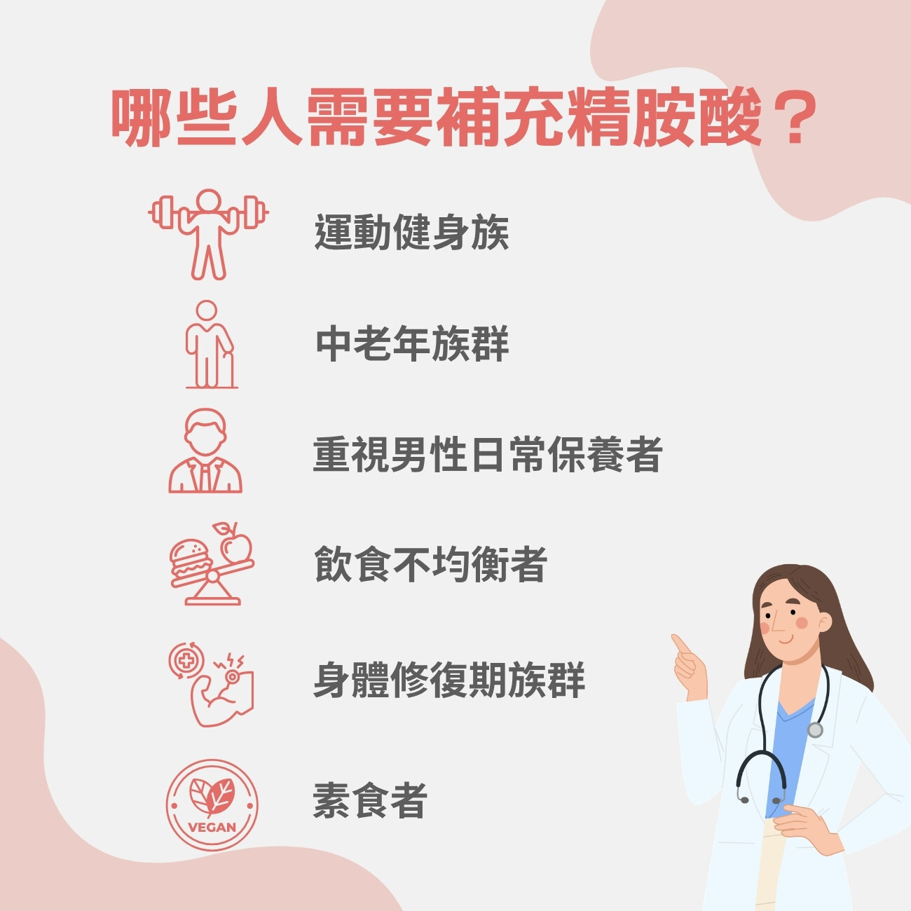 哪些人需要補充精胺酸？