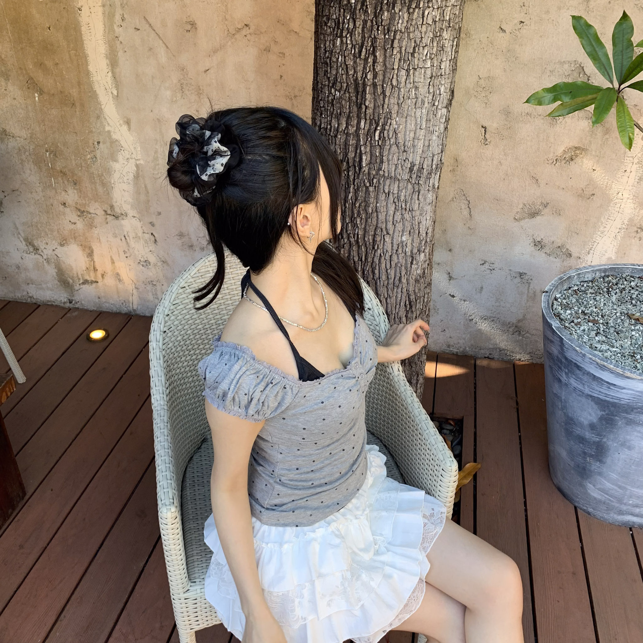 ISA_多一些穿搭亮點! 2 types(小花/格紋)髮圈_65083
