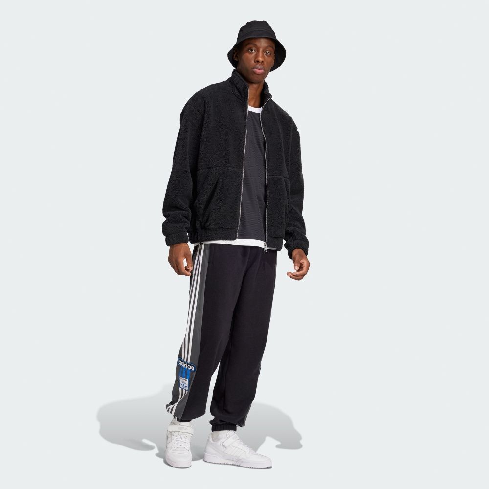 ADIDAS 外套 PREMIUM ESSENTIALS 黑色 搖粒絨 立領外套 男 IW0983