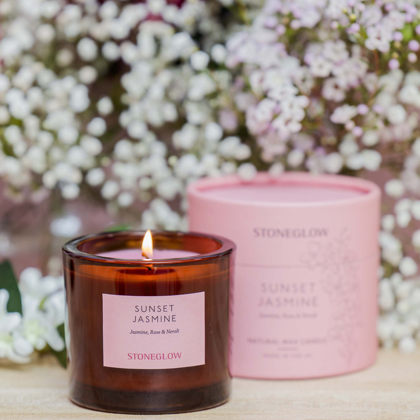 STONEGLOW The Walled Garden - Sunset Jasmine Scented Natural Wax Candle Tumbler