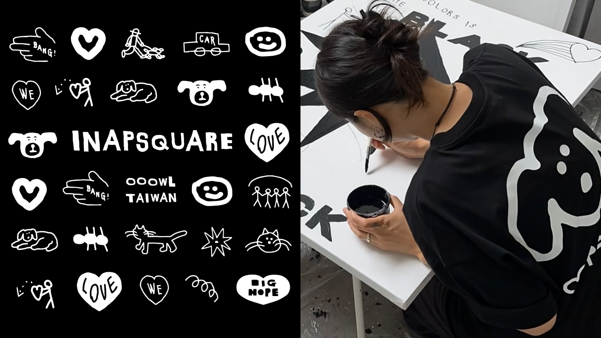 INAPSQUARE,ooowl,socks appeal,韓國設計,插畫風,手繪,藝術家,雜貨,居家,T-shirt,大學踢,衛衣,韓國穿搭,文青