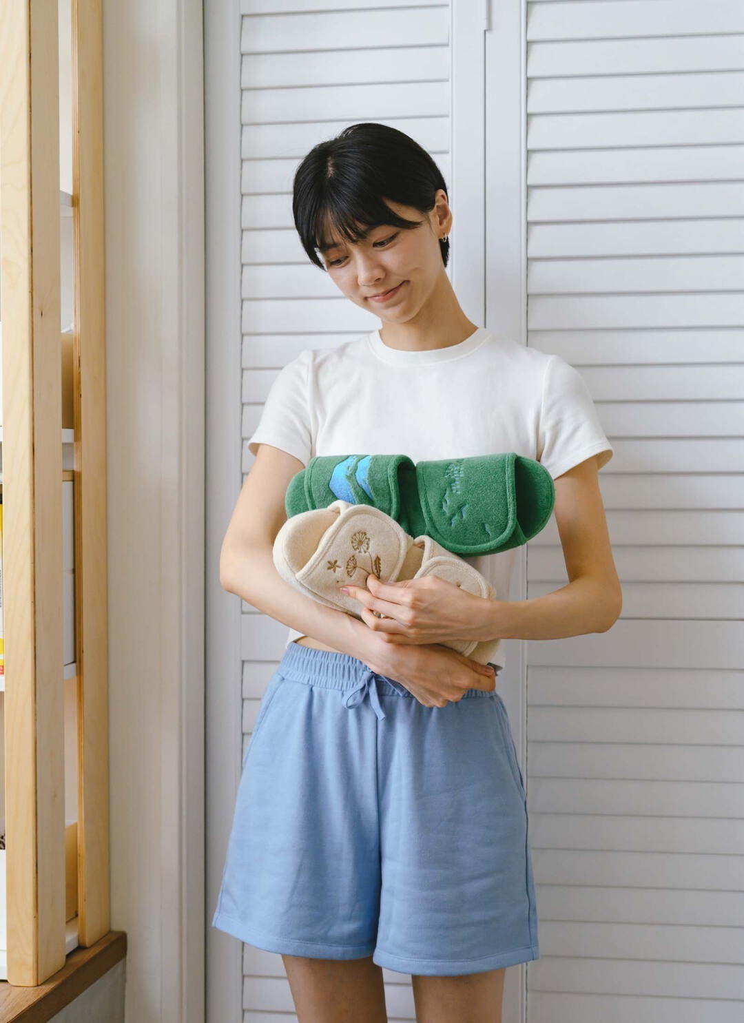 印花樂刺繡室內拖鞋 + 可水洗鞋袋組/翔仔居家聯名