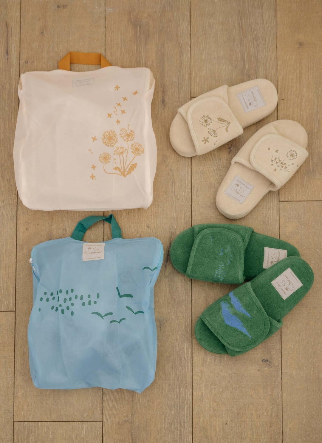 印花樂刺繡室內拖鞋 + 可水洗鞋袋組/翔仔居家聯名