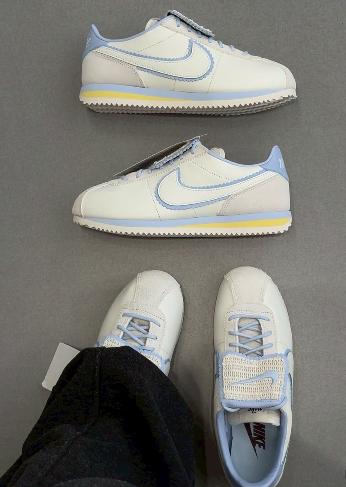 【Luxury】 Nike Cortez SE 日本新款 白藍 花邊 翻蓋 長鞋舌 阿甘 阿甘鞋 IW6363-117 藍銀色阿甘鞋