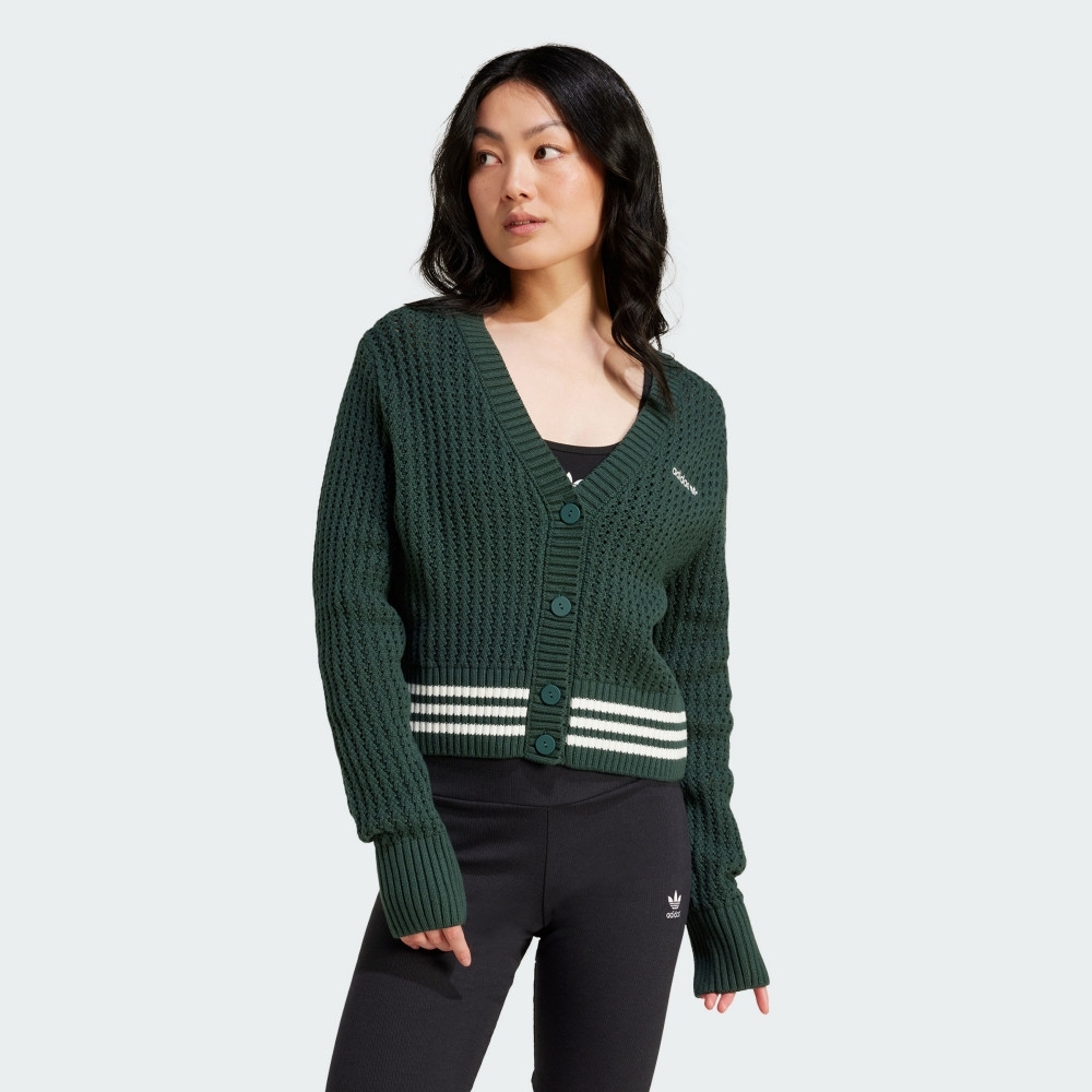 ADIDAS 外套 ORIGINALS 綠色 開襟衫 針織外套 女 IX1046
