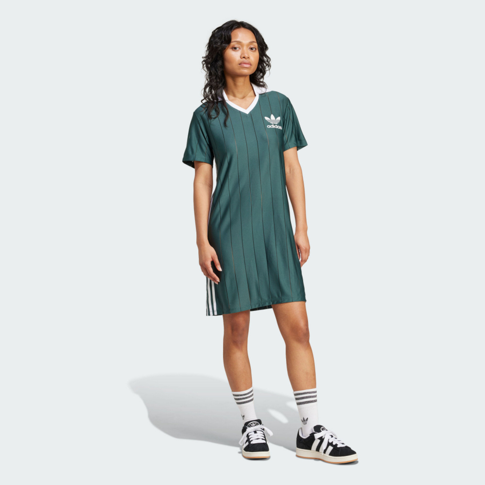 ADIDAS 長裙 ADICOLOR 綠色 復古 連身洋裝 女 IX5507