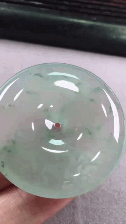 623327 翡翠冰飄花平安扣 (38.3mm直徑)
