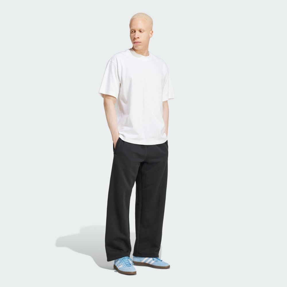 ADIDAS 長褲 P ESS WIDE PT 黑色 棉 直筒 寬褲 男 IY2251