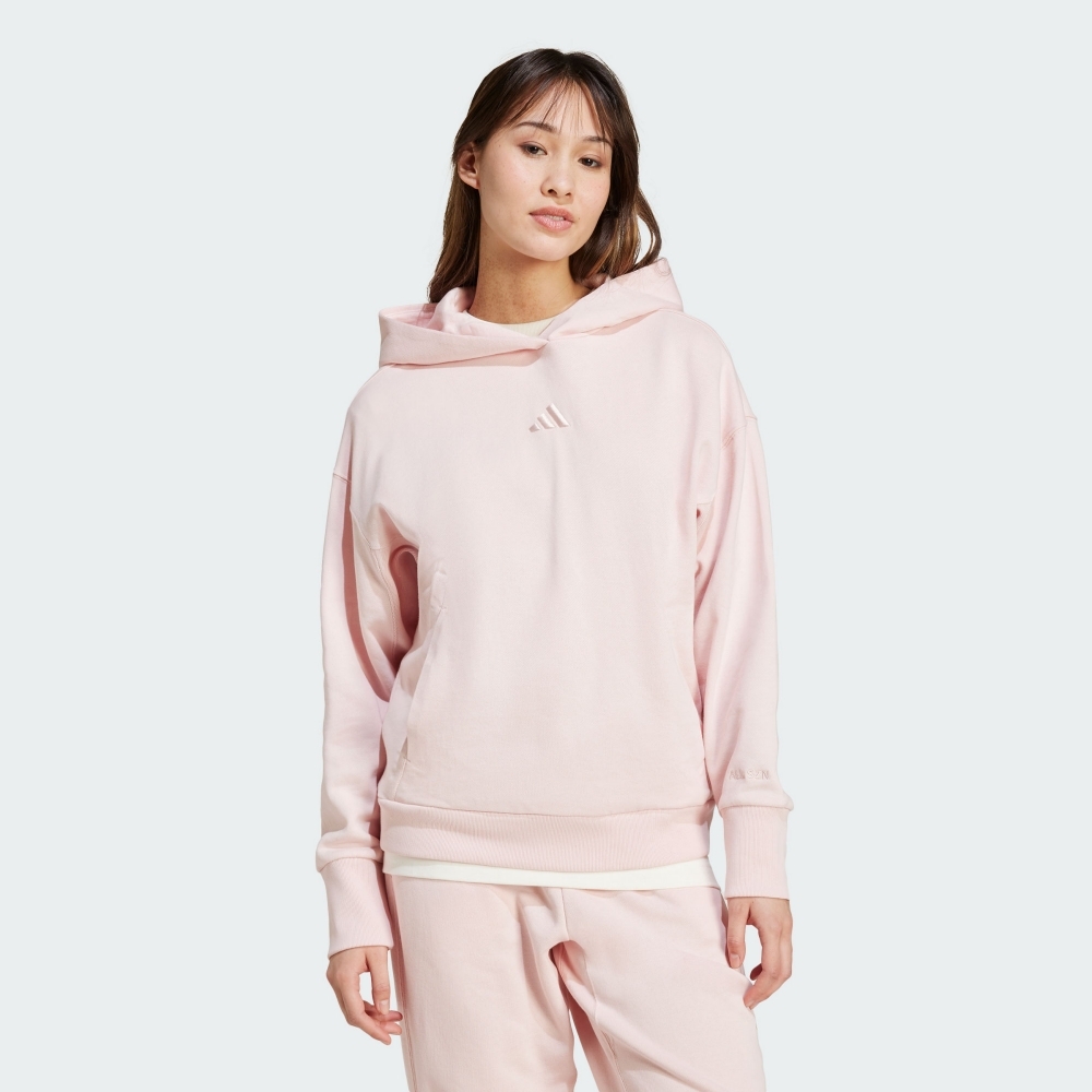 ADIDAS 帽T W ALL SZN FT HD 粉紅 長袖 連帽上衣 女 IY6812