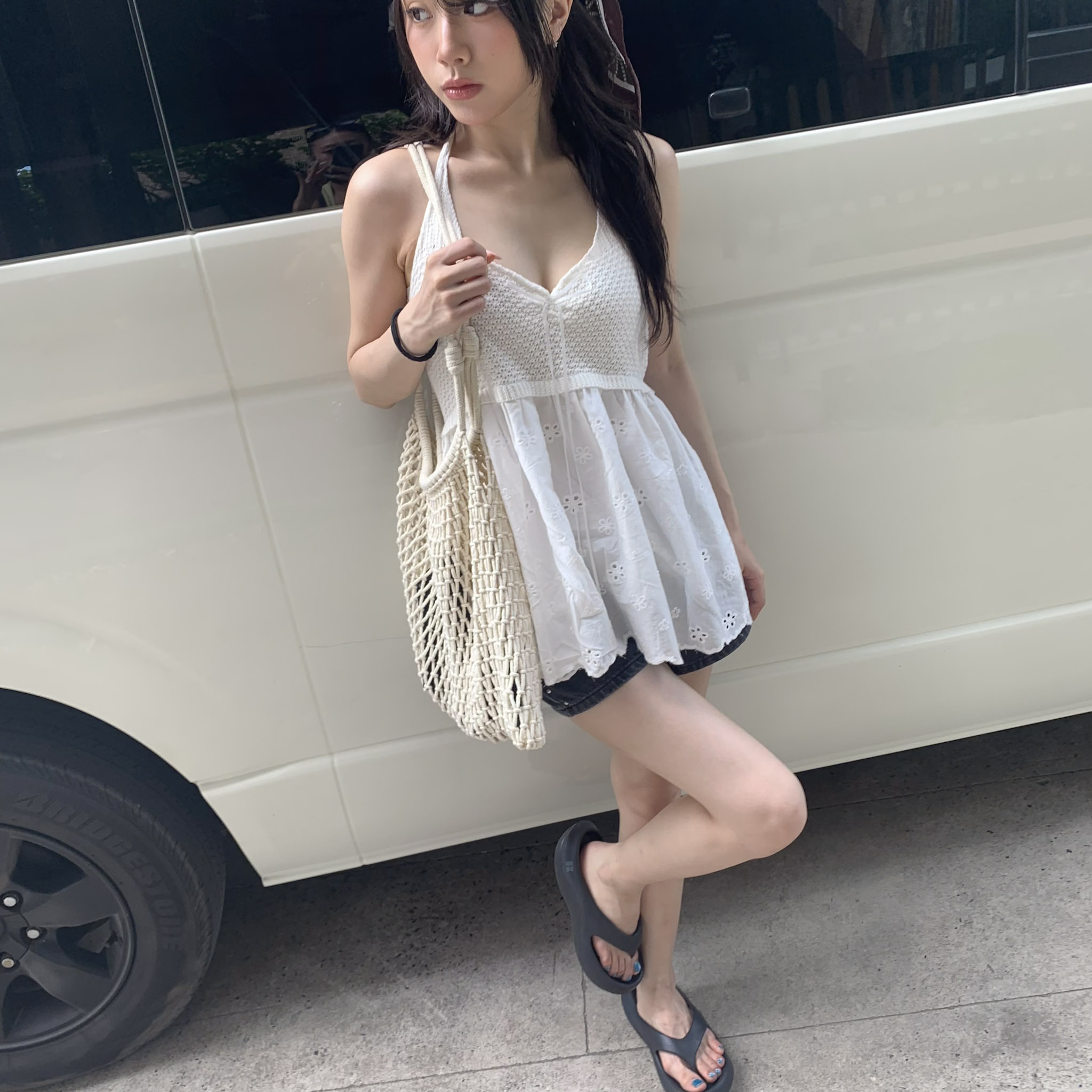 ISA_下一站度假! 海島緹花v領繞脖綁帶美洋_65114