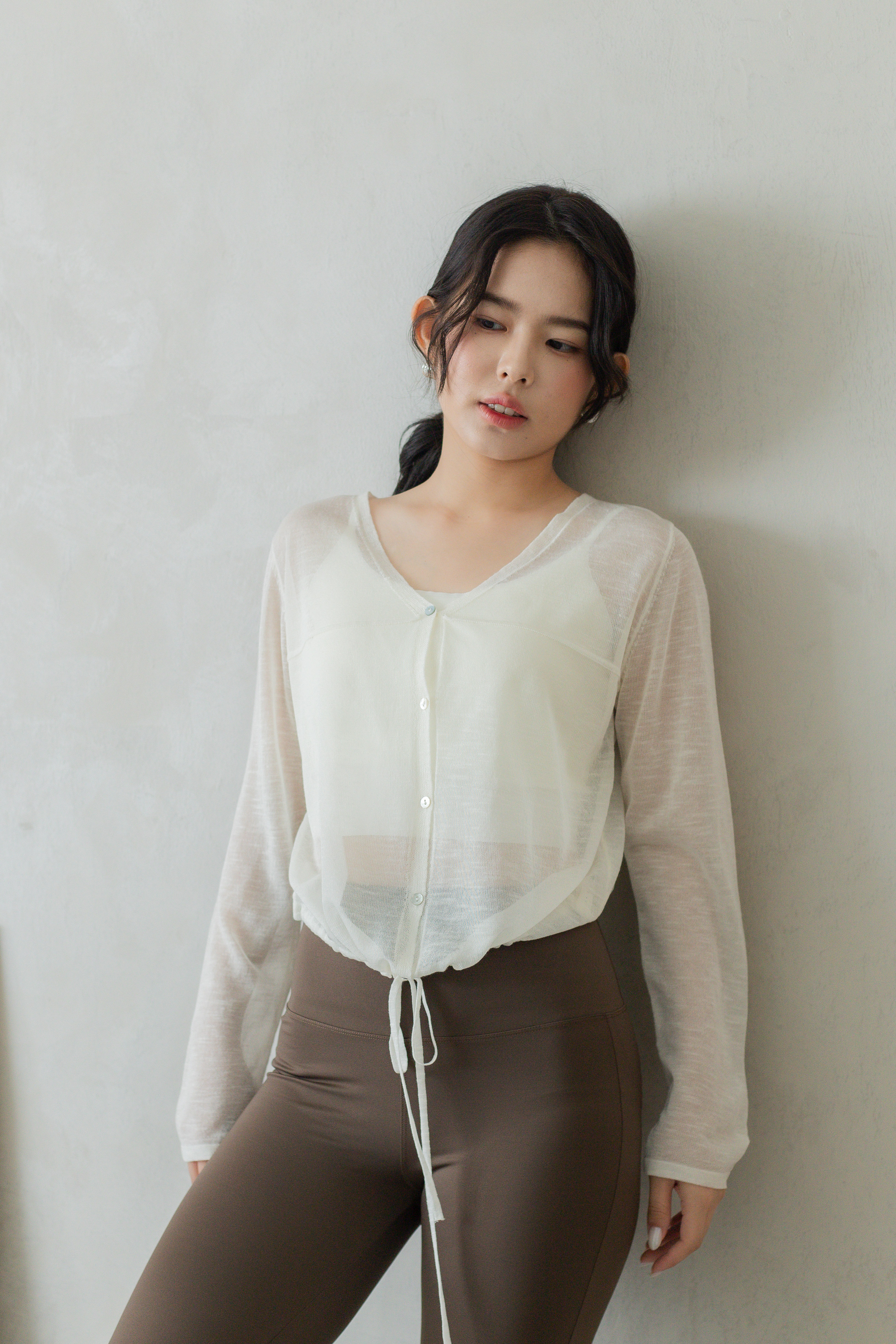 Belle Seamline Long Sleeve Cardigan White - 2803KLWHI