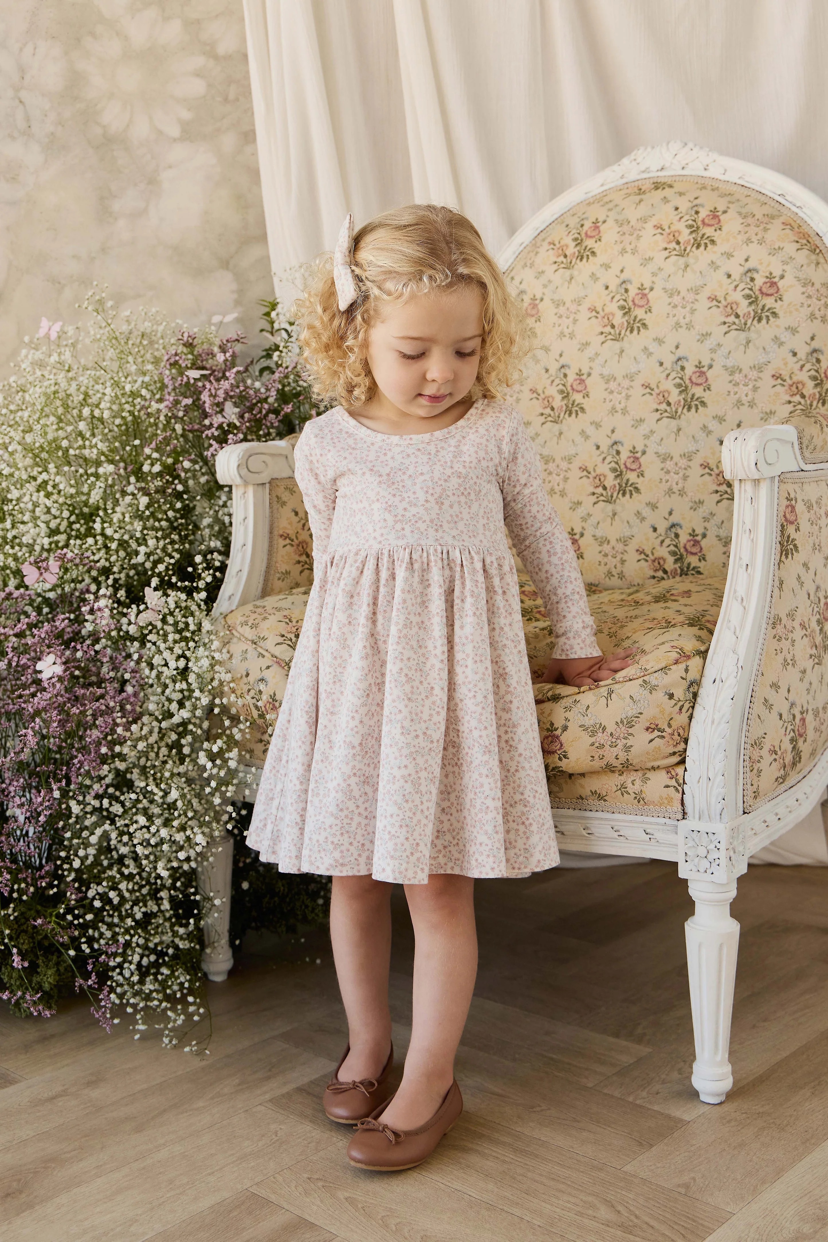 【預購】JAMIE KAY -Organic Cotton Tallulah Dress（Posy Milk）