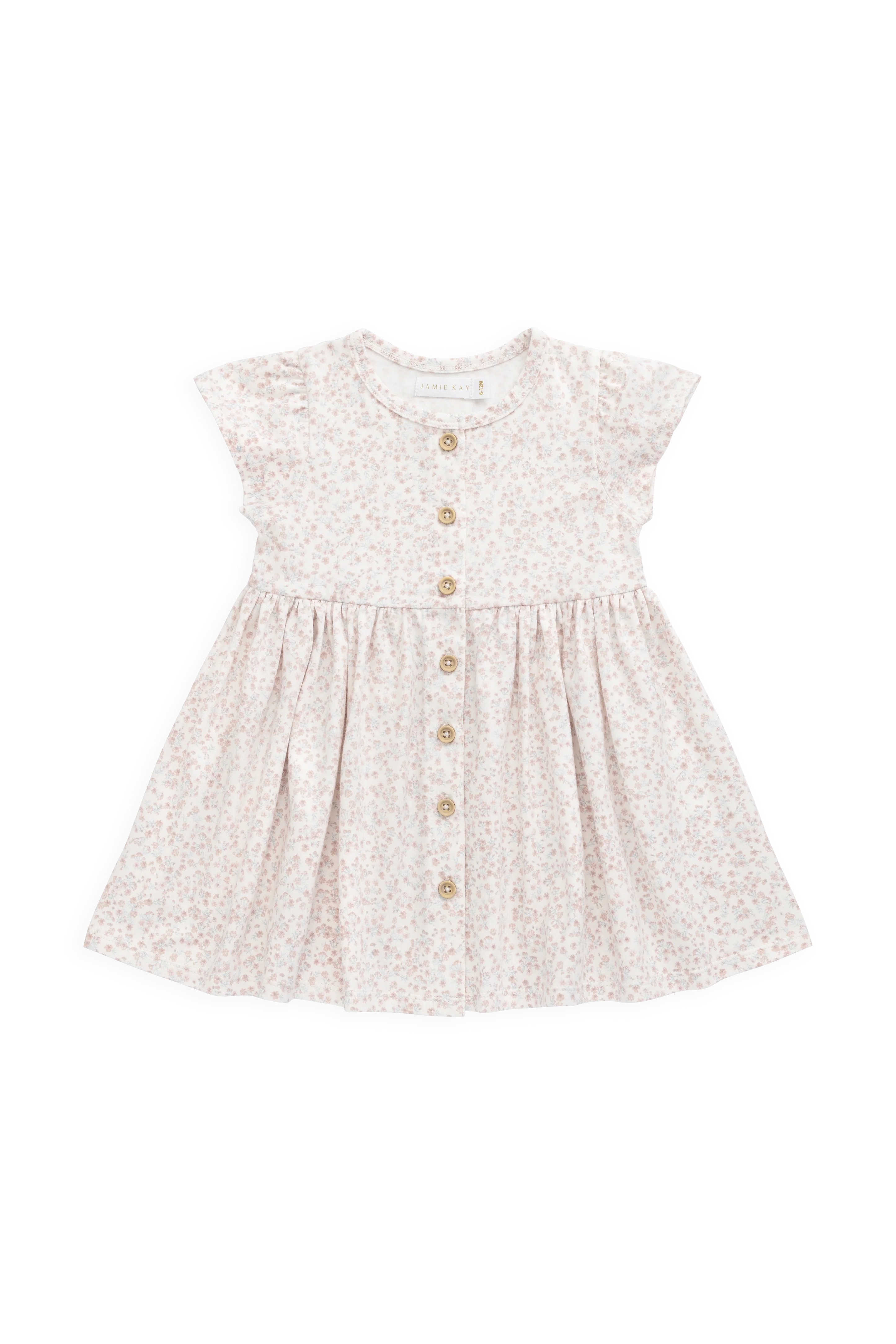 【預購】JAMIE KAY -Organic Cotton Dahlia Dress（Posy Milk）