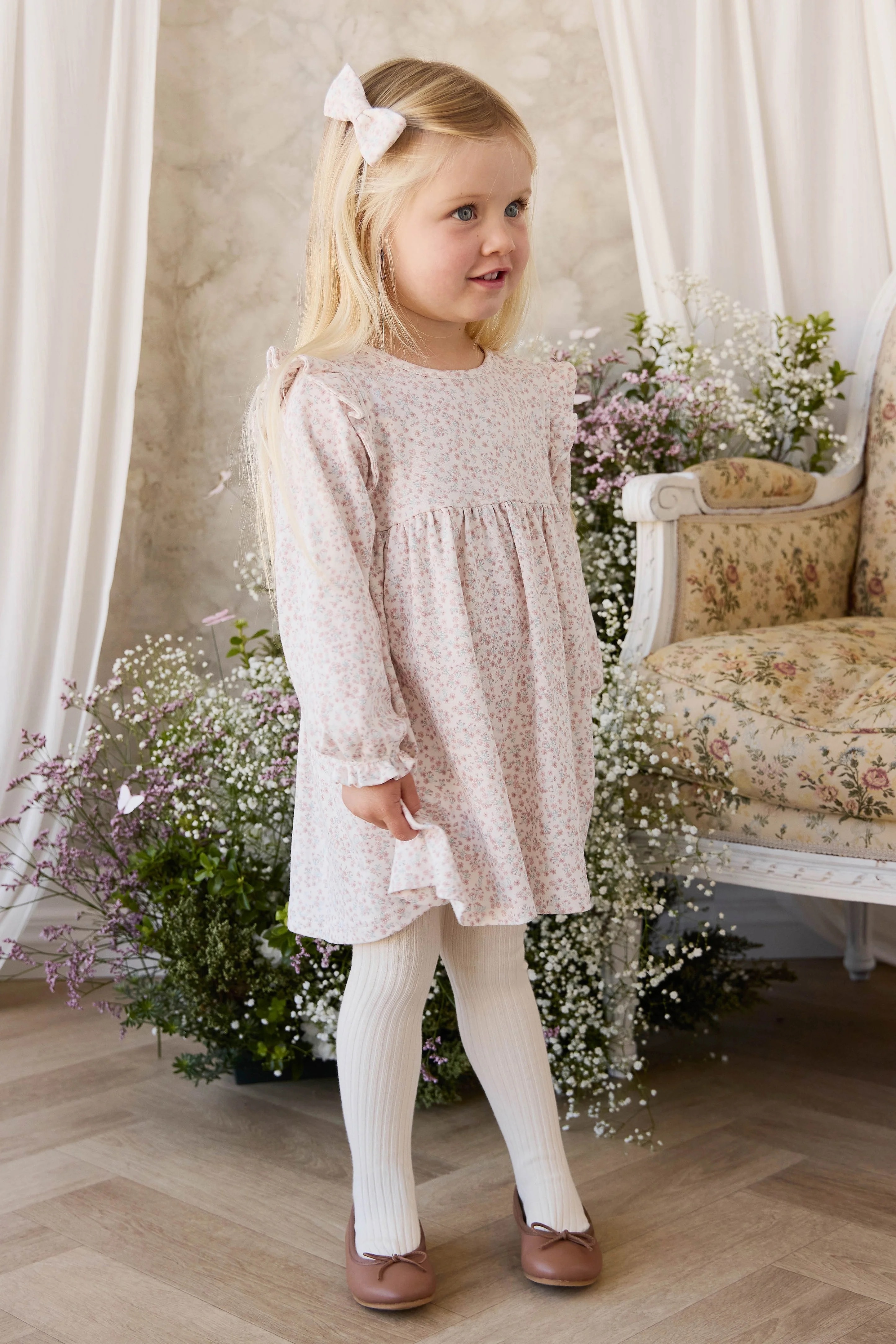 【預購】JAMIE KAY -Organic Cotton Frankie Dress（Posy Milk）