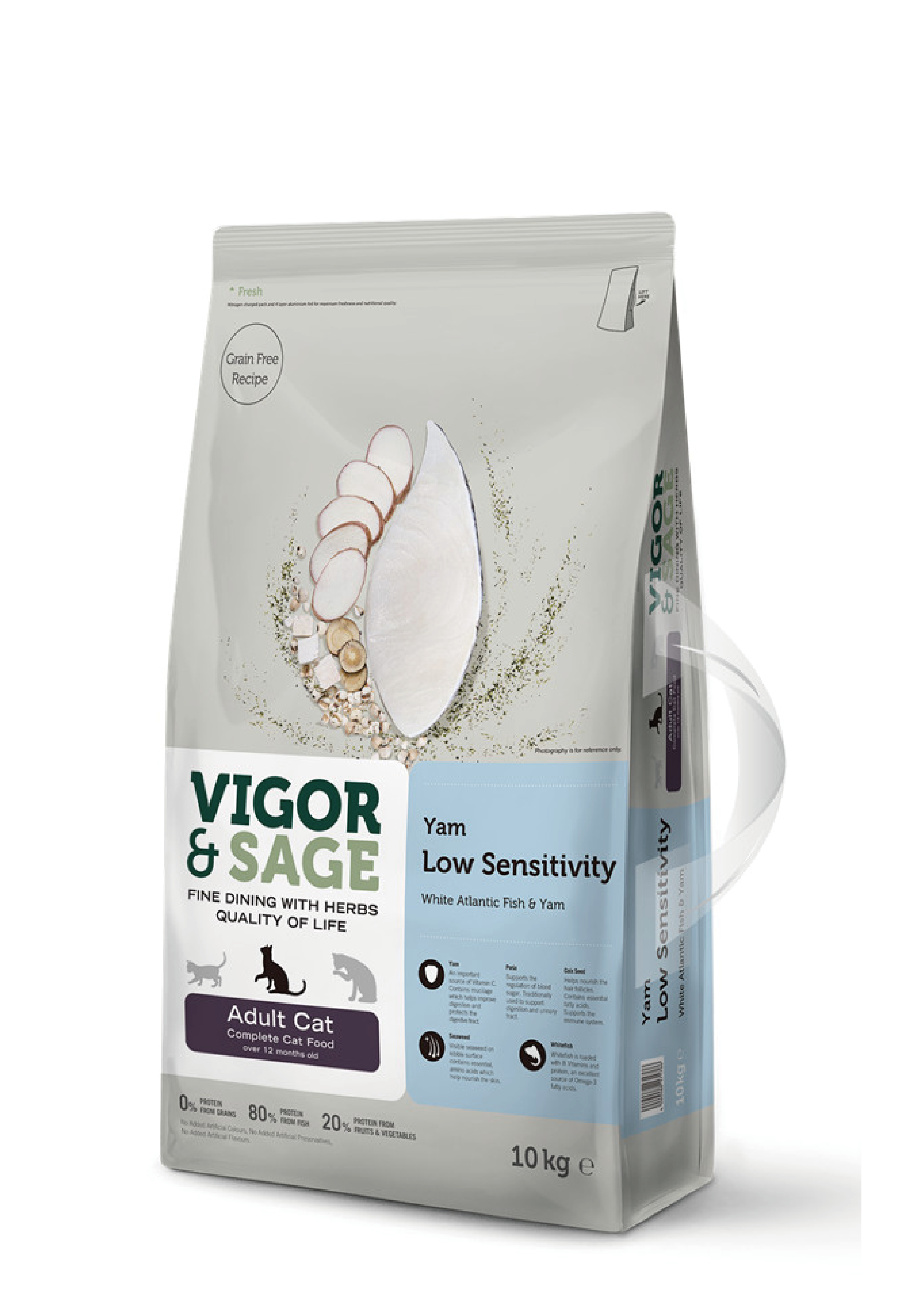 Vigor & Sage山藥 亞特蘭提斯白魚低敏健脾成貓糧 10kg