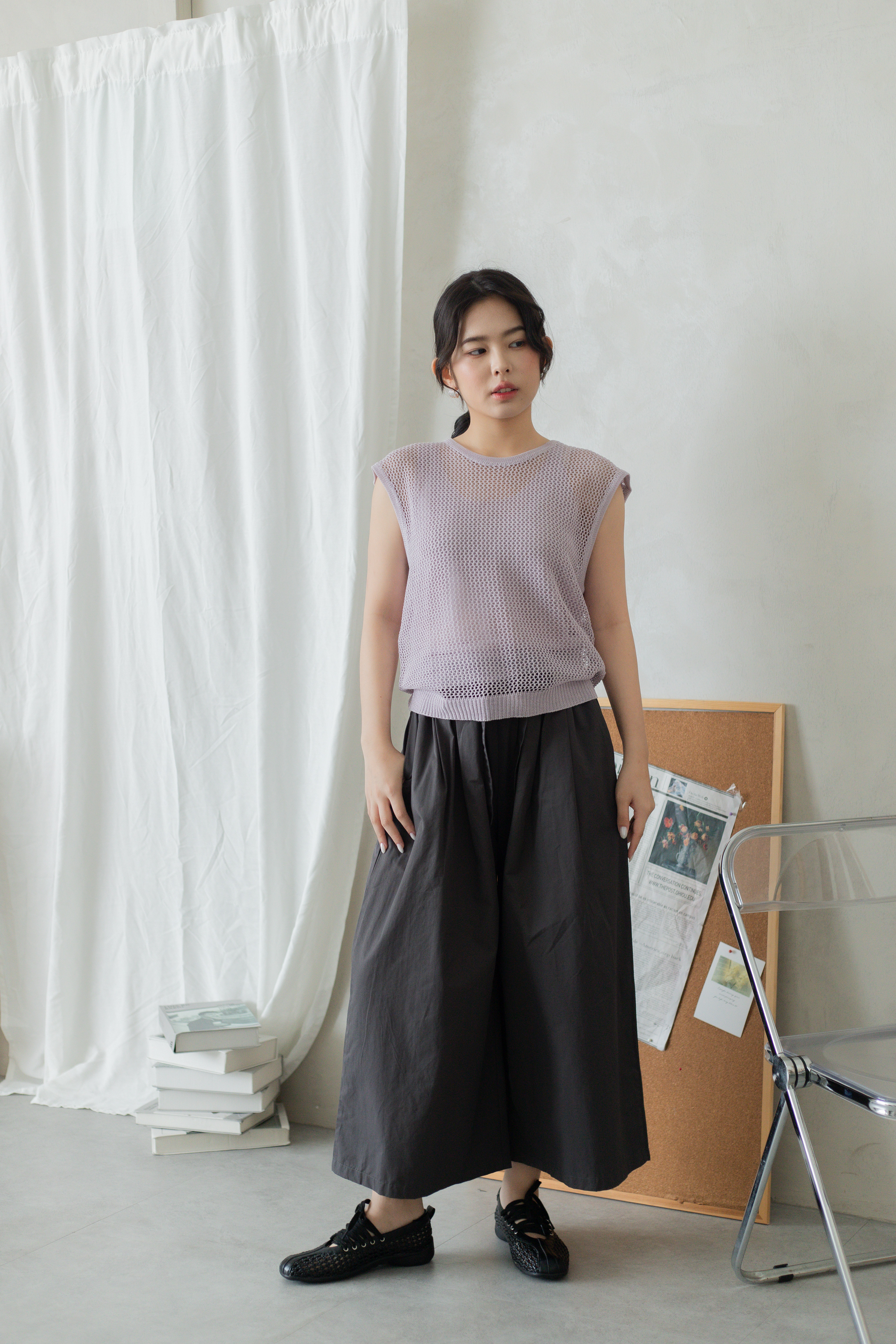 Feone Mesh Knit Top Purple-2797KVPUR