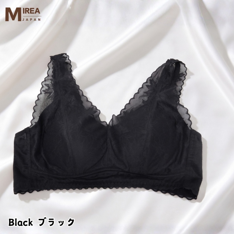 HKCG0630-025 透紗蕾絲V領BRA TOP Black-2616 (A25M-2XL)