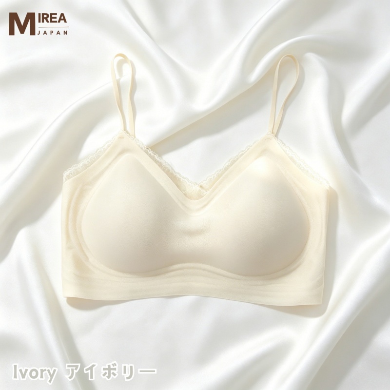 HKCG0630-006 涼感無痕透氣蕾絲邊幼帶背心BRA TOP Ivory-2609 (A6M-2XL)