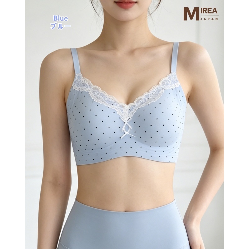 HKCG0630-039 點點配蕾絲BRA TOP Blue-2620 (A39M-2XL)