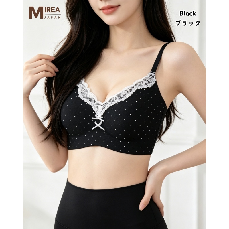 HKCG0630-040 點點配蕾絲BRA TOP Black-2620 (A40M-2XL)