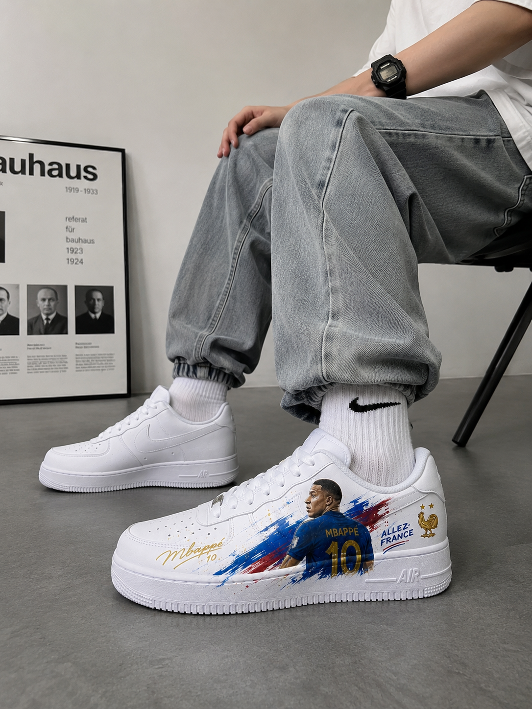 【HAO NICE】 我覺得法國冠軍！世足獨家設計！客製🎨Nike Air Force 1 足球巨星 姆巴佩