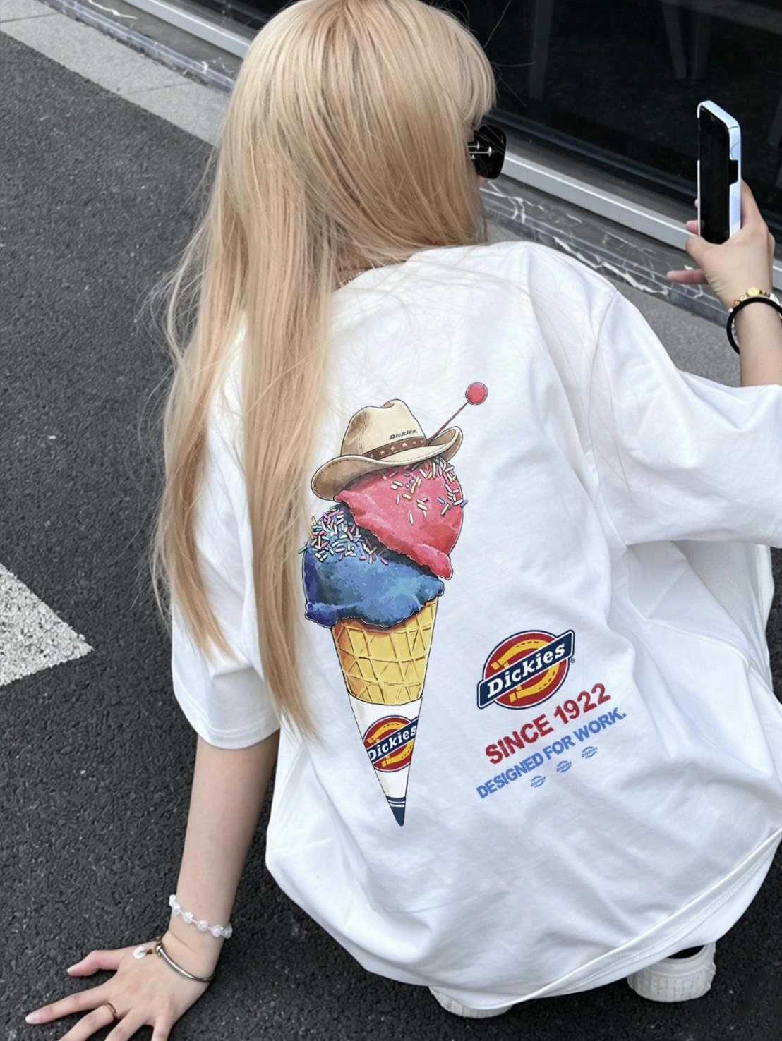 『預購商品』Dickies 美式做舊冰淇淋印花短T DKU262MKTCOR-C2