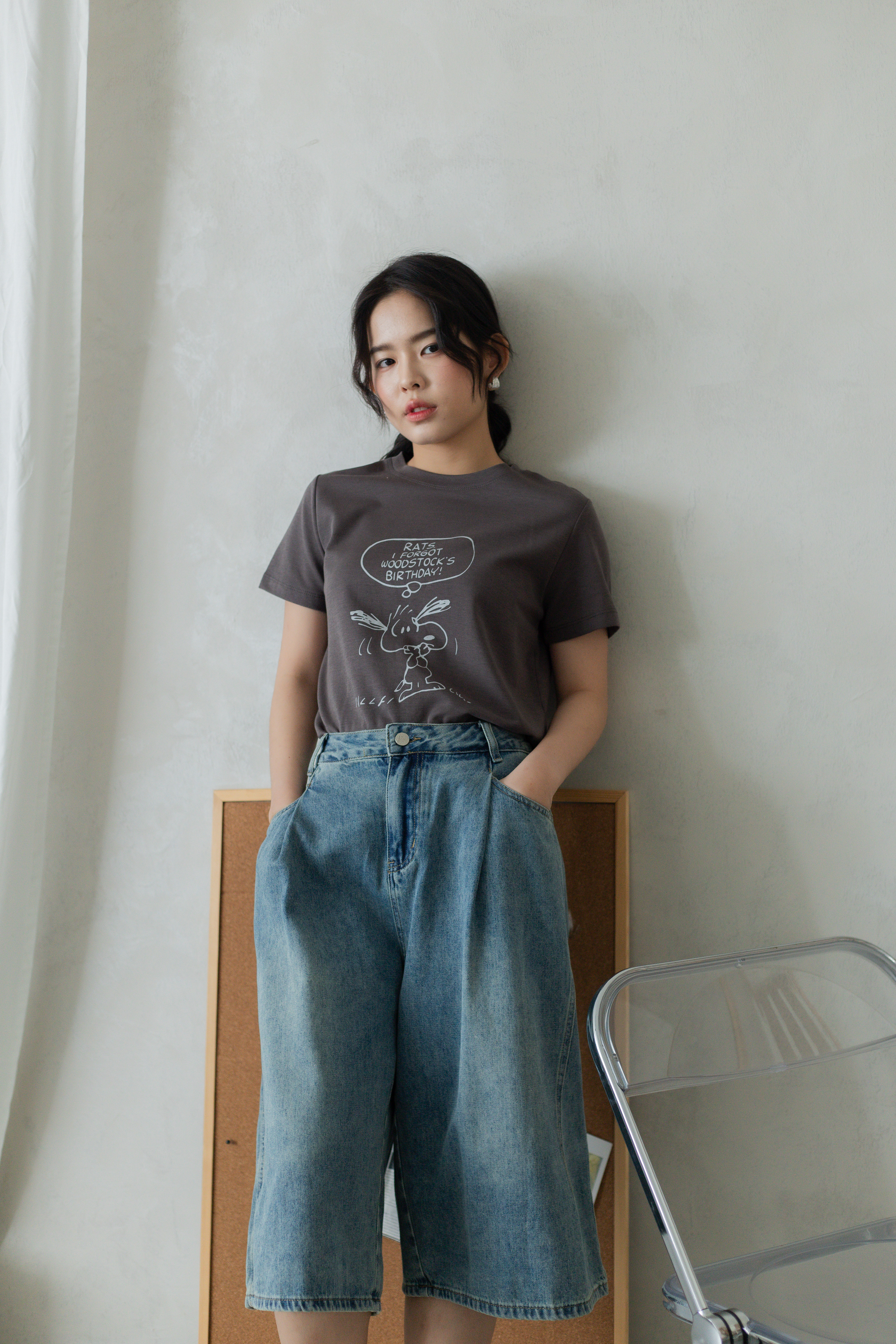 Snoopy Relaxed Tee Dark Grey  -2800TSDGY