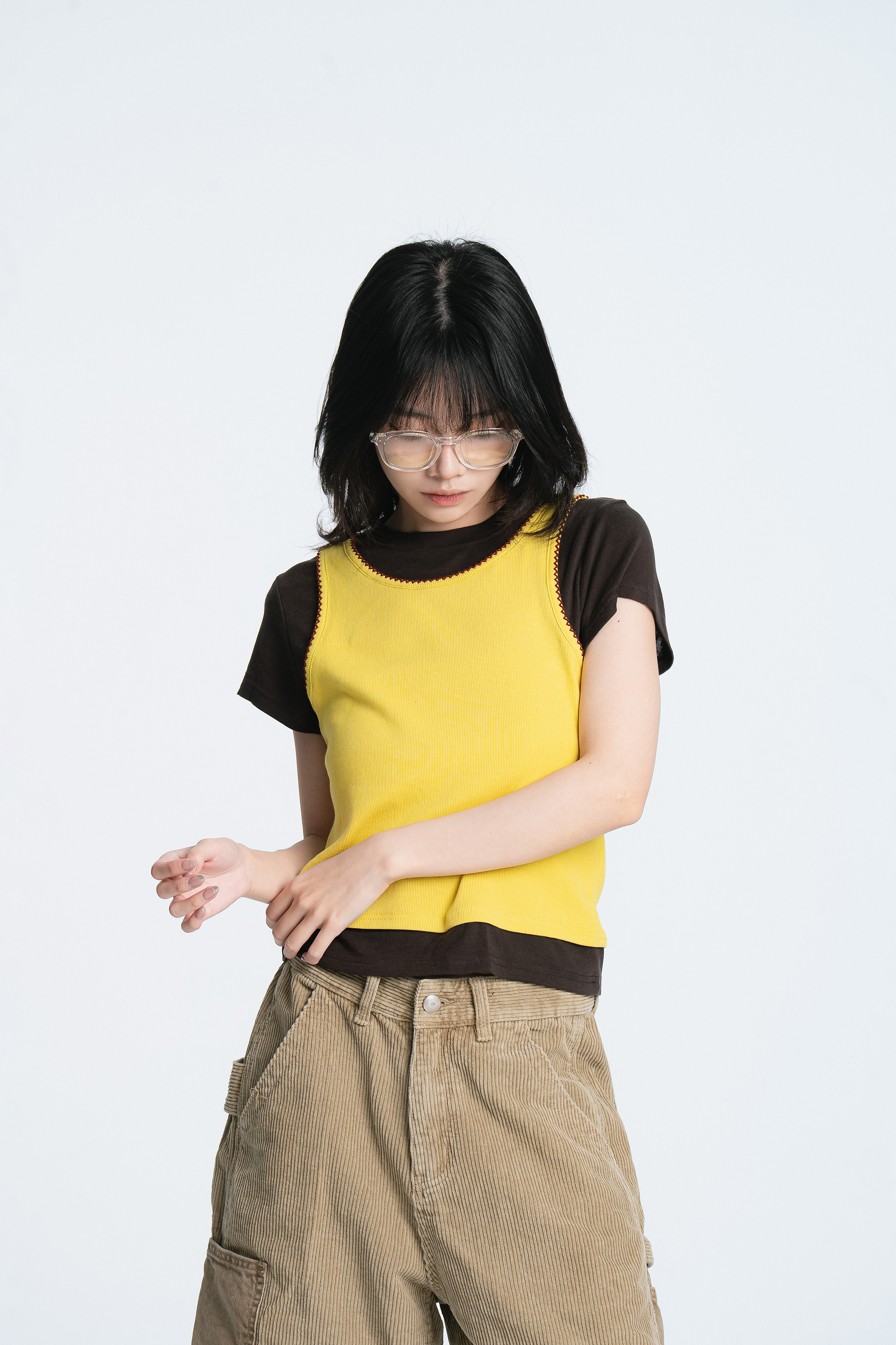 June｜日系撞色假兩件上衣 3色