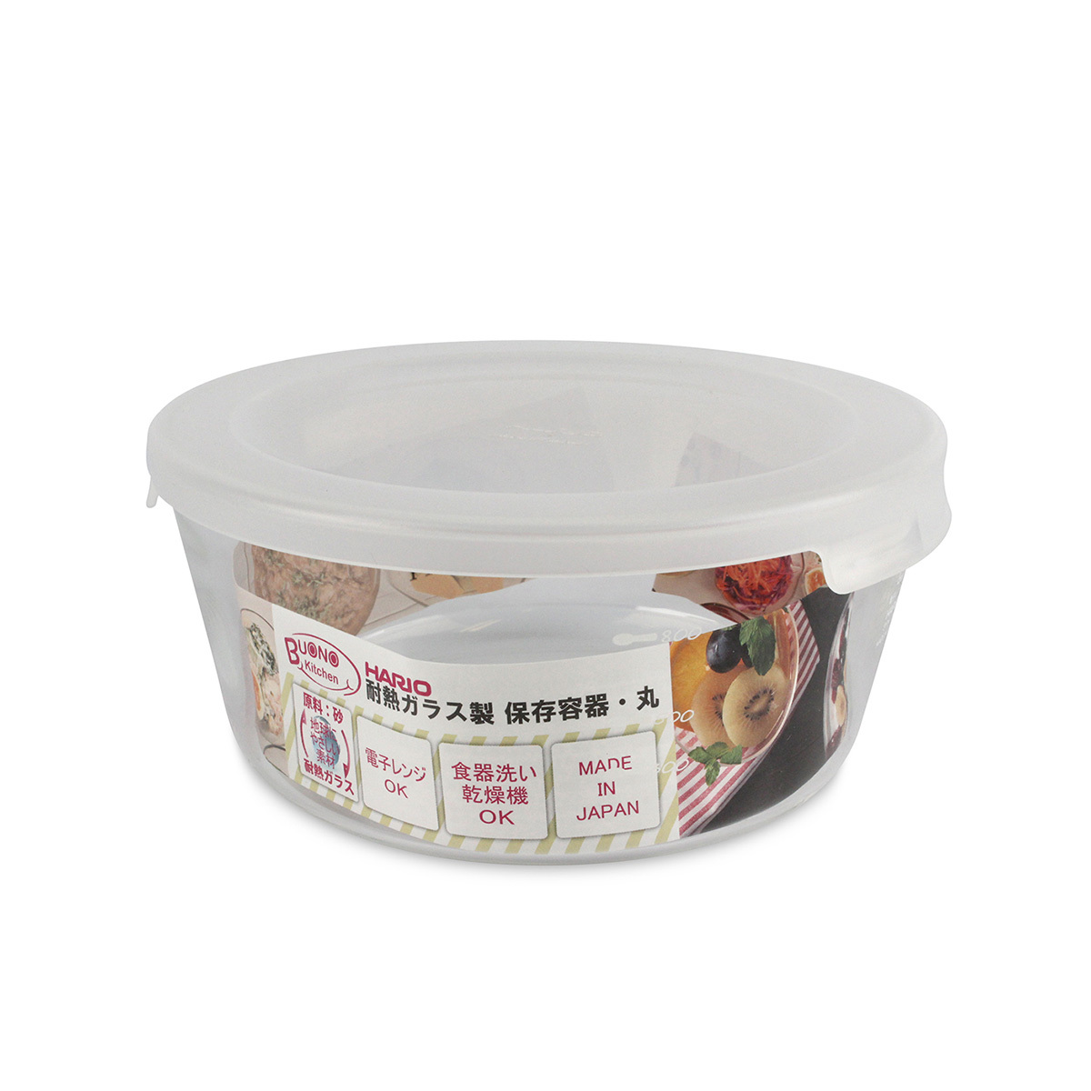 日本HARIO 1200ml /D16cm 圓形微波爐盒 -MST-120-TW