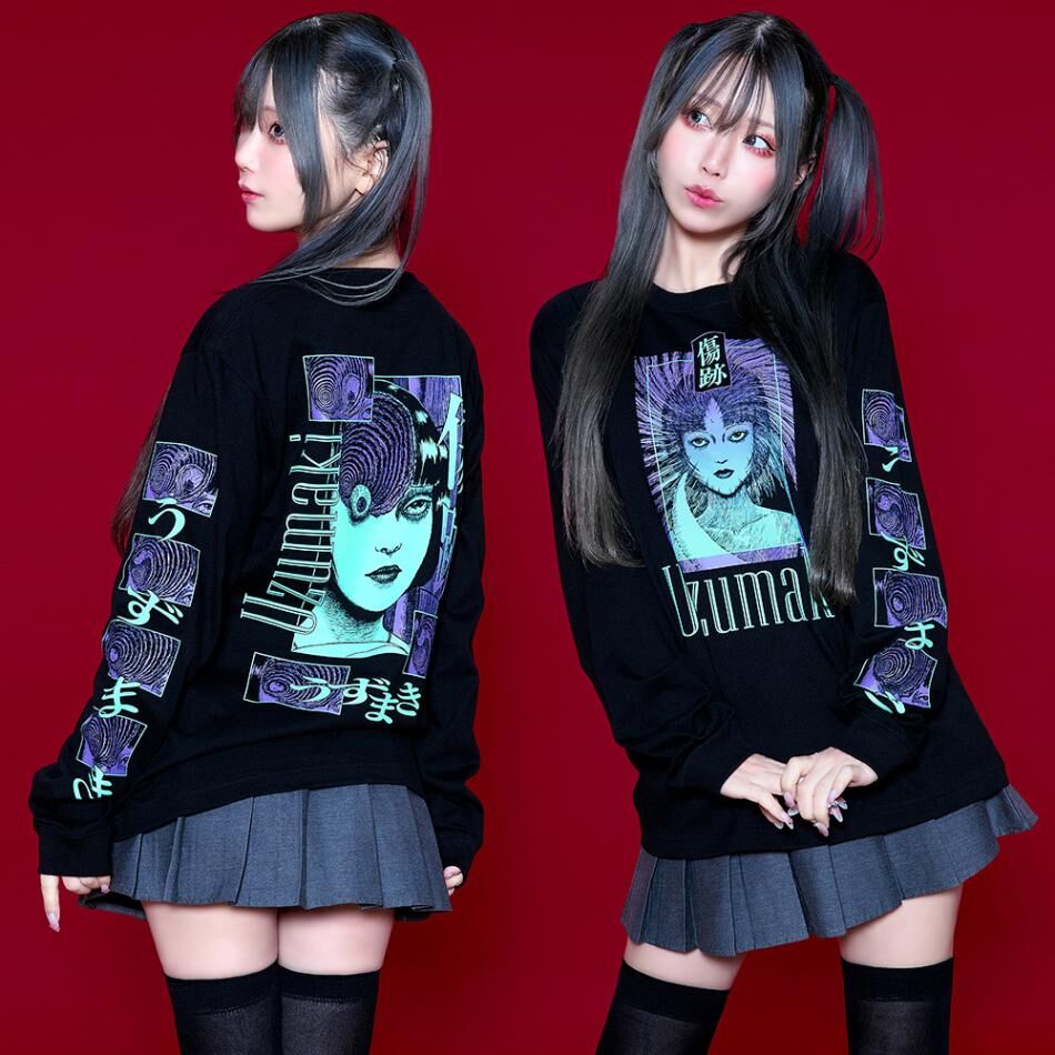 伊藤潤二 傷跡 ロングスリーブTシャツ 長袖 T-shirt