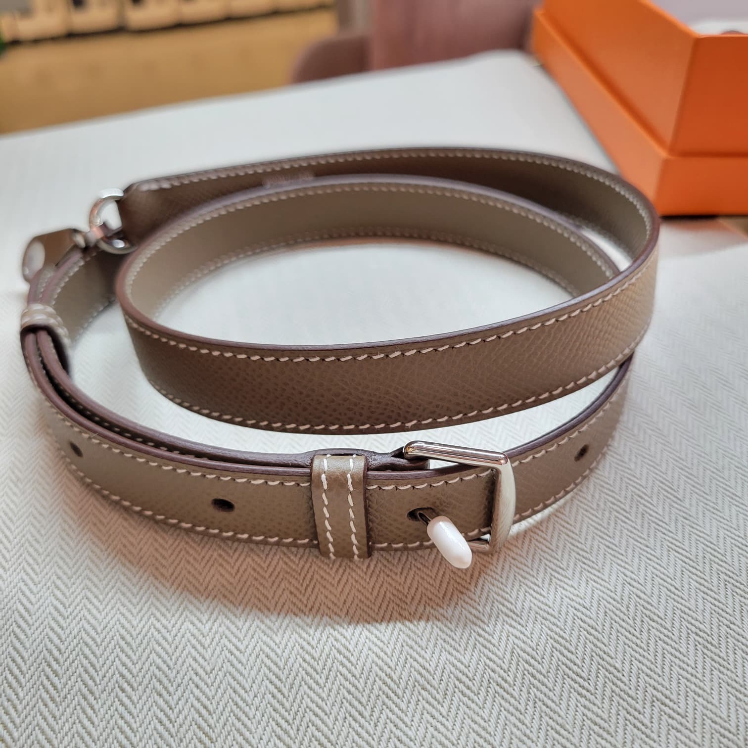 Hermes A-strap ETOUPE CK EPSOM 20mm 大象灰銀
