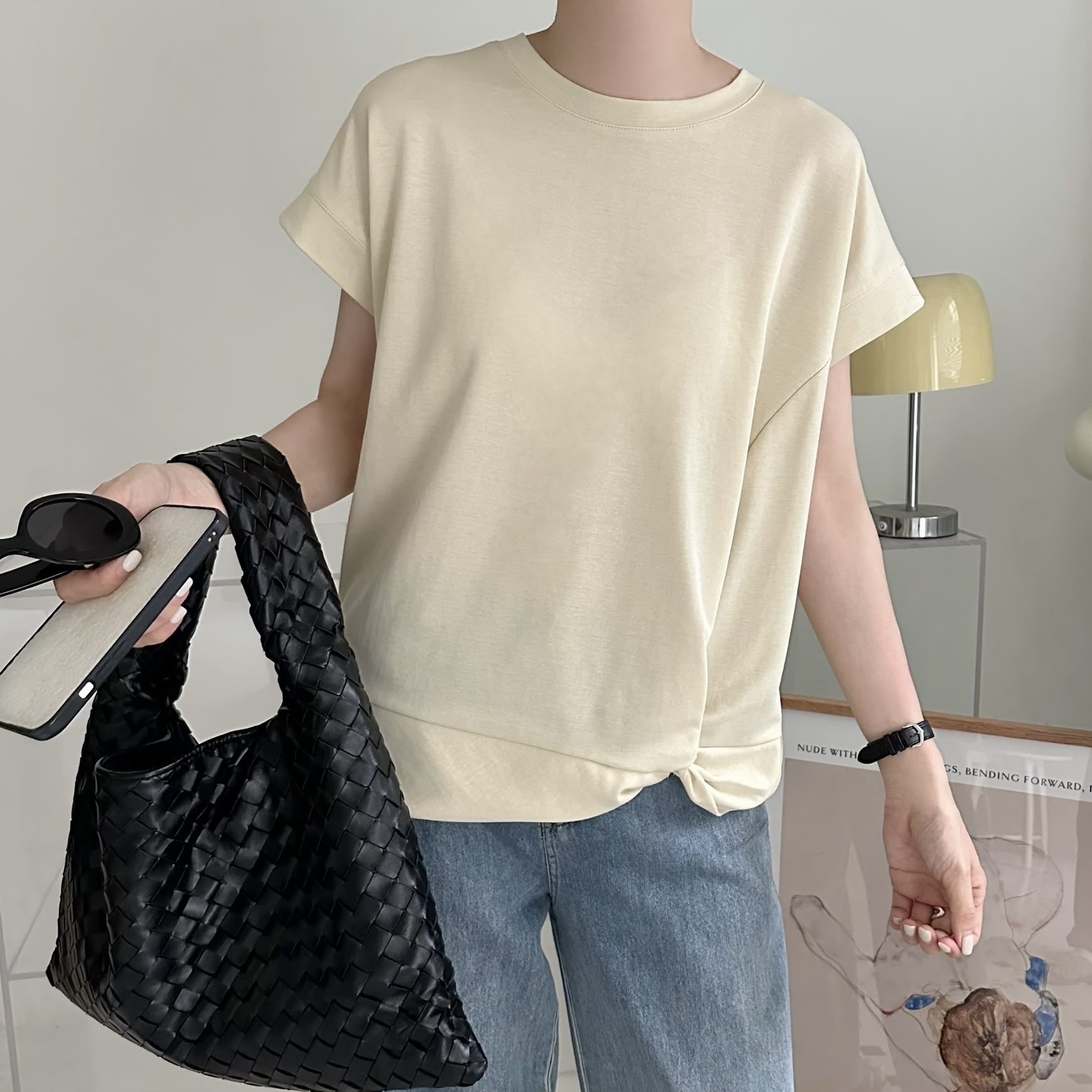 【BONNIE】🔴淨色打結小袖TOP (H26-H30)