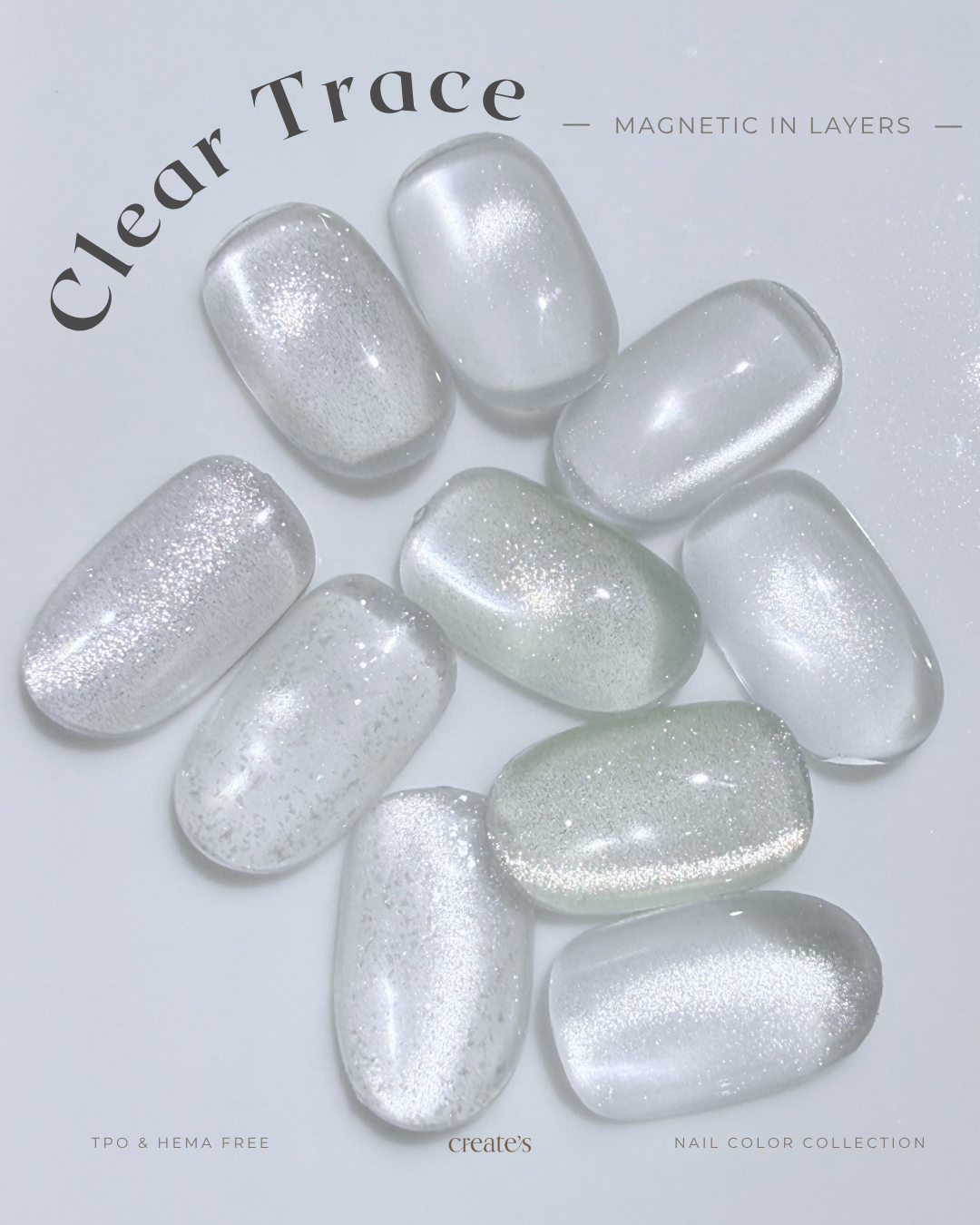 create's-Clear Trace萬能疊加透明貓眼 5色系列 cg01-cg05(可選單支或套裝)