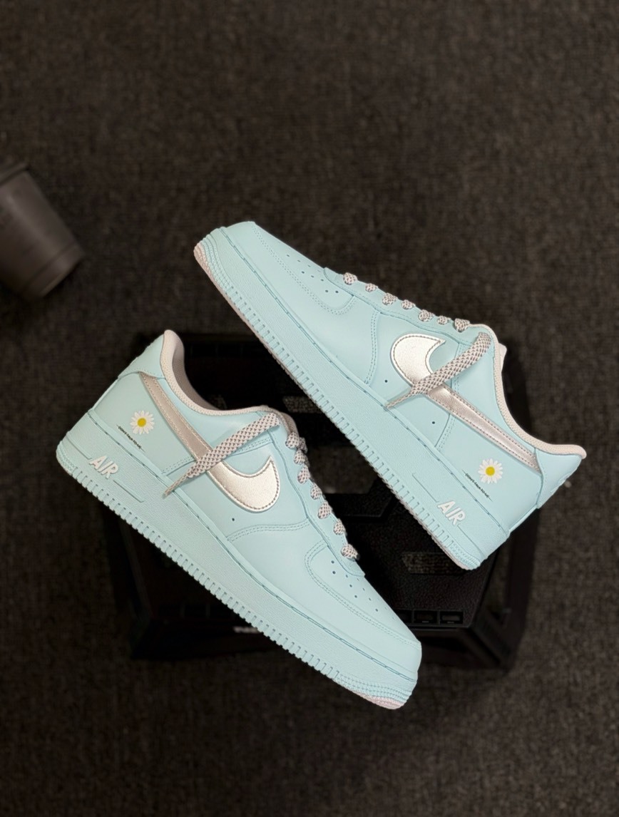 【訂製鞋款】 Nike Air Force 1 Low 海鹽 空軍一號 小雛菊 反光鞋帶 CW2288-111(Team1877-男女款海鹽冰淇淋)