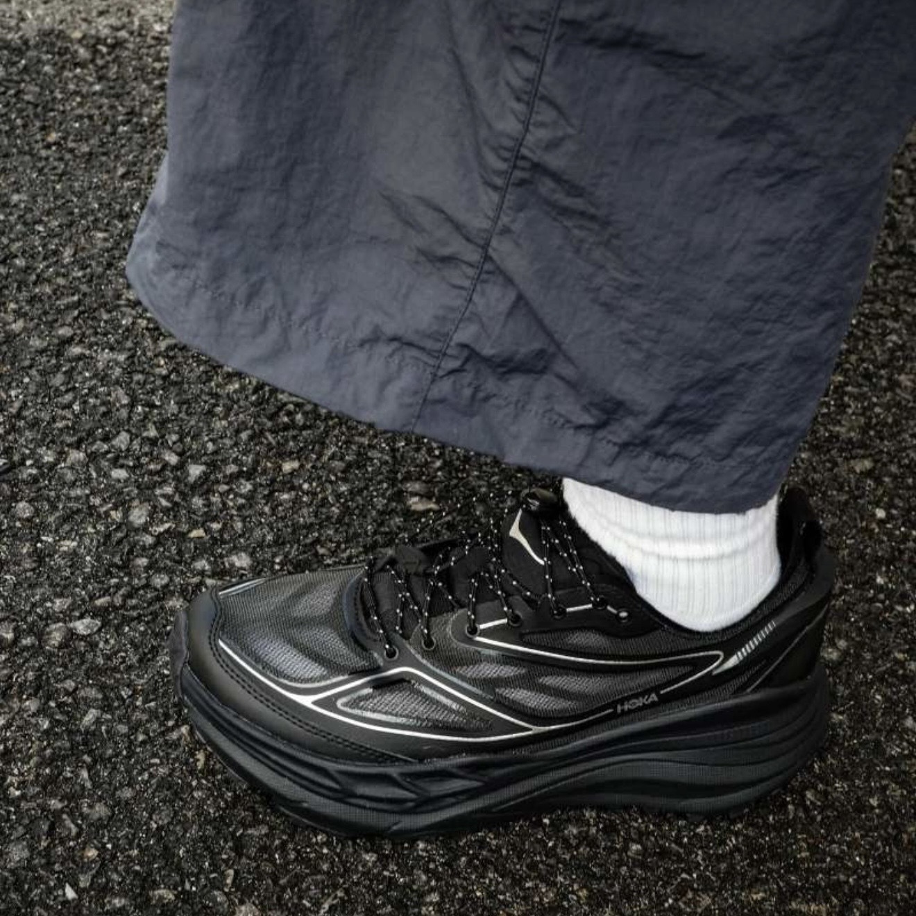 HOKA STINSON ONE 7 黑銀 透氣 機能 休閒 越野 跑鞋 1168931-BKSV