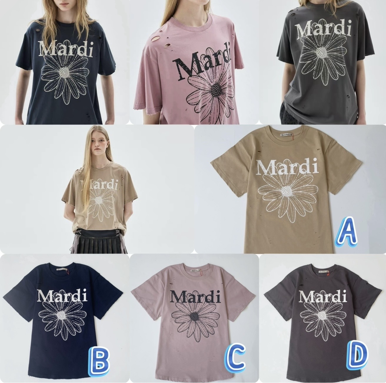 Mar*di 鬆身單肩有洞洞短袖Tee -2600491-260710