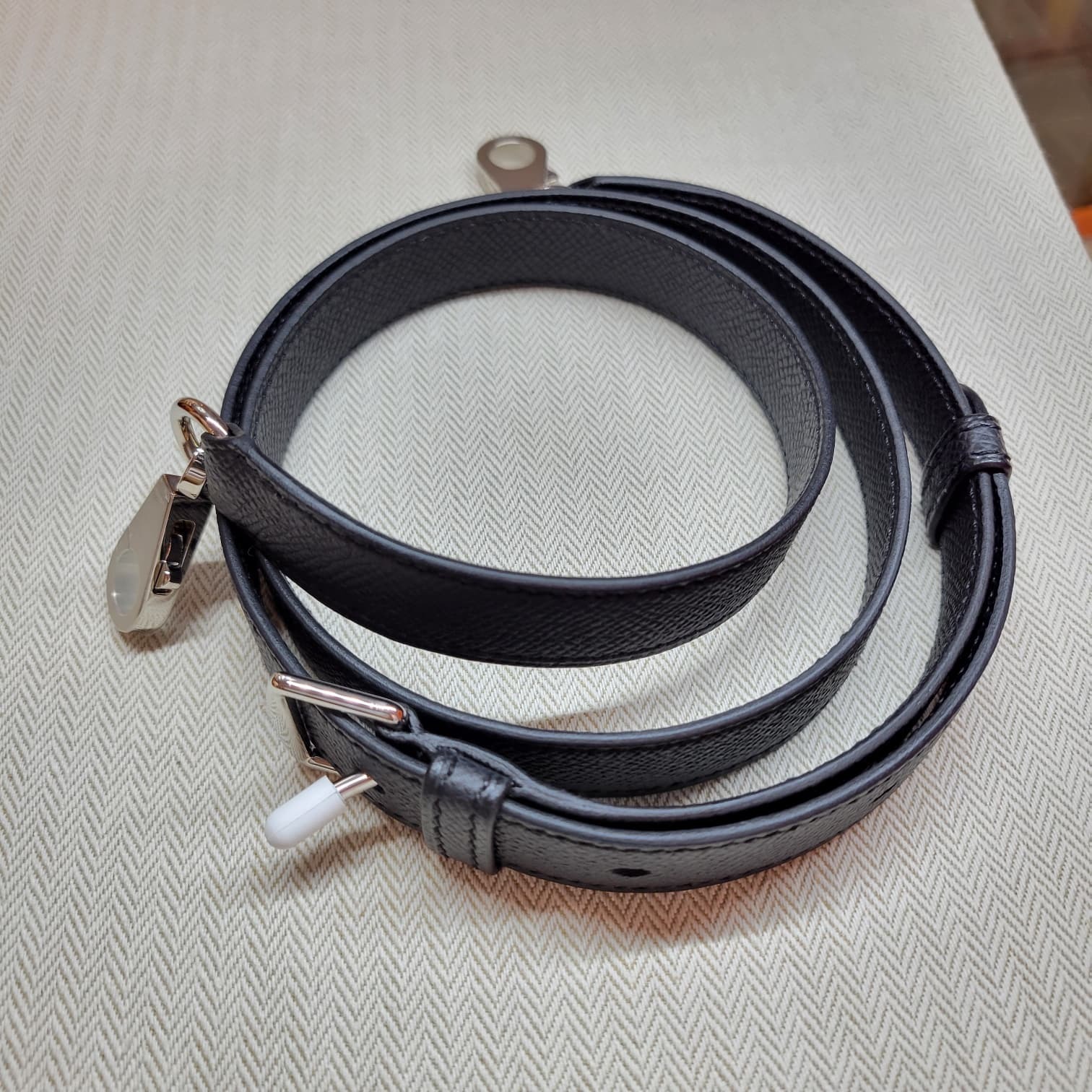 Hermes A-strap NOIR CK EPSOM 20mm 黑銀