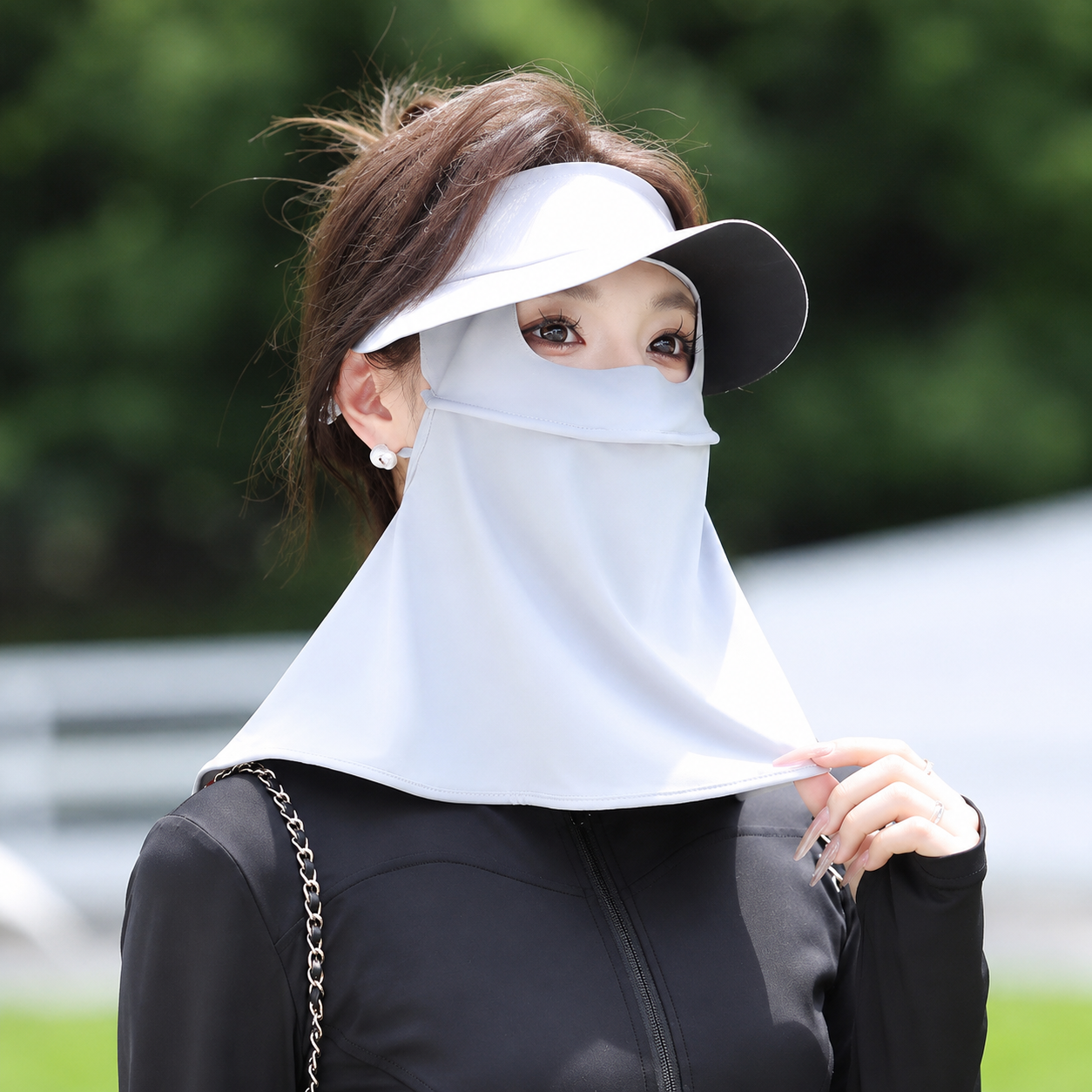 韓版UPF50+冰絲防曬帽面罩三合一