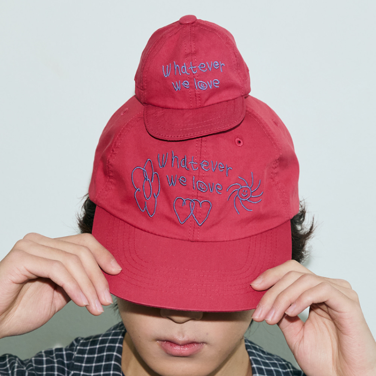 韓國 ooowl 縮小燈棒球帽鑰匙包 WHATEVER WE LOVE 紅色