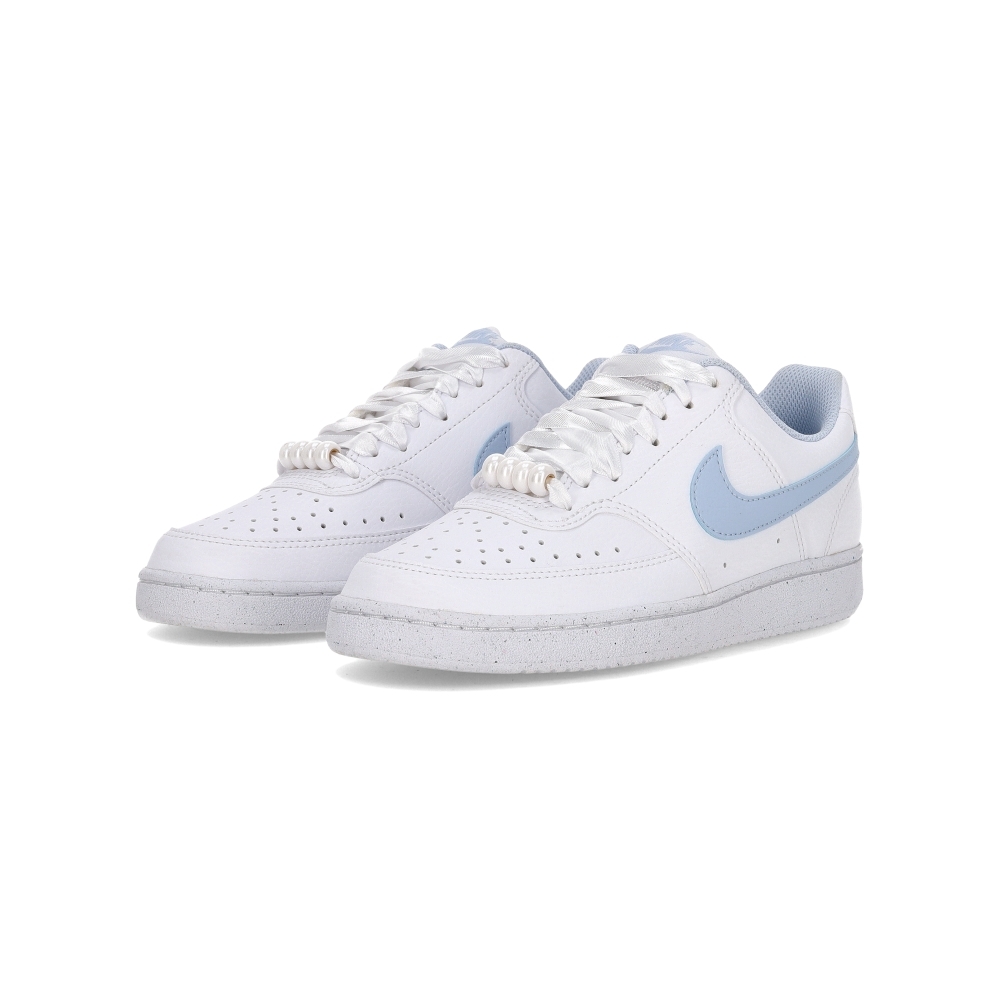 Nike Court Vision Lo LE 女鞋 白藍色 荔枝紋皮革 休閒鞋 IB6652-102