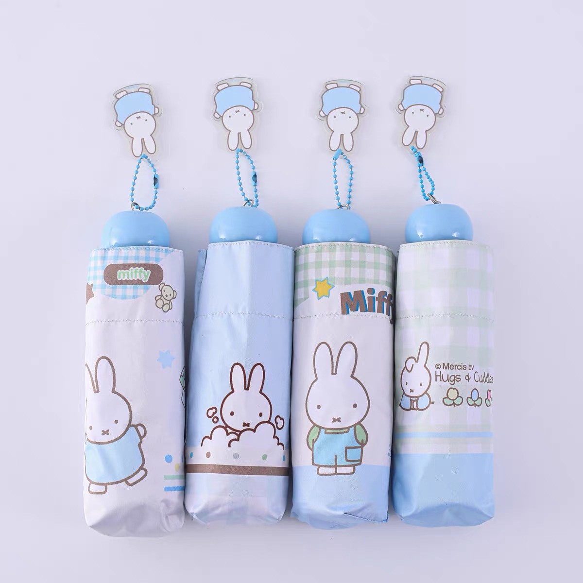 【預購】米菲兔 Miffy 正版授權 海鹽系列 五折 黑膠 遮陽 防曬 陽傘 雨傘 附壓克力吊飾