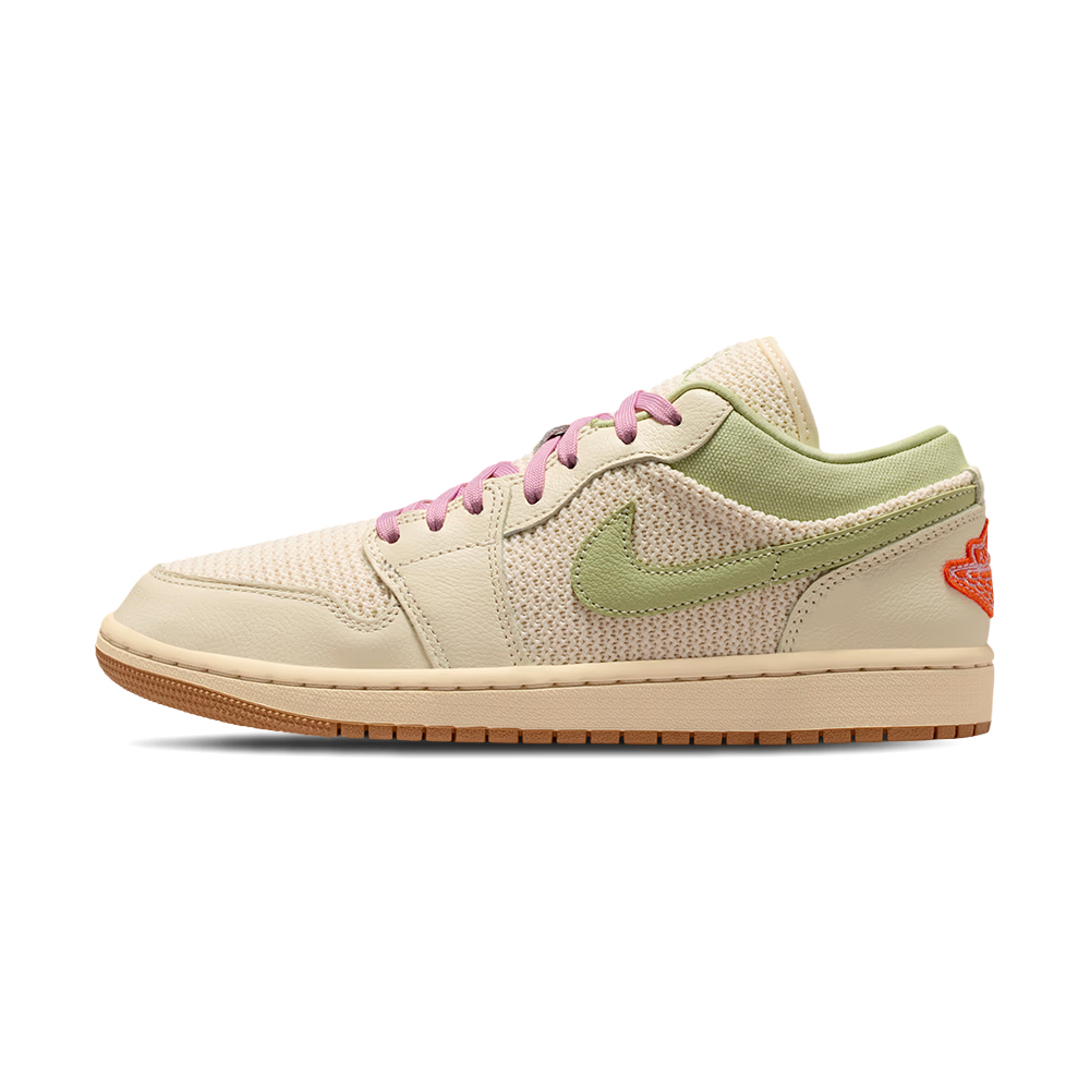 Nike Wmns Air Jordan 1 Low Se 女鞋 米綠色 夏日 編織 低筒 休閒鞋 II0569-100