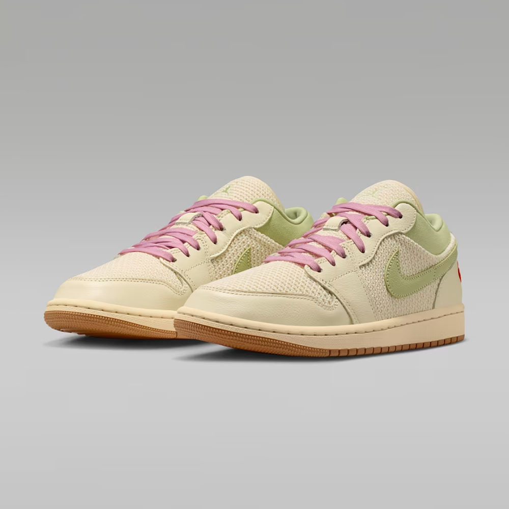 Nike Wmns Air Jordan 1 Low Se 女鞋 米綠色 夏日 編織 低筒 休閒鞋 II0569-100