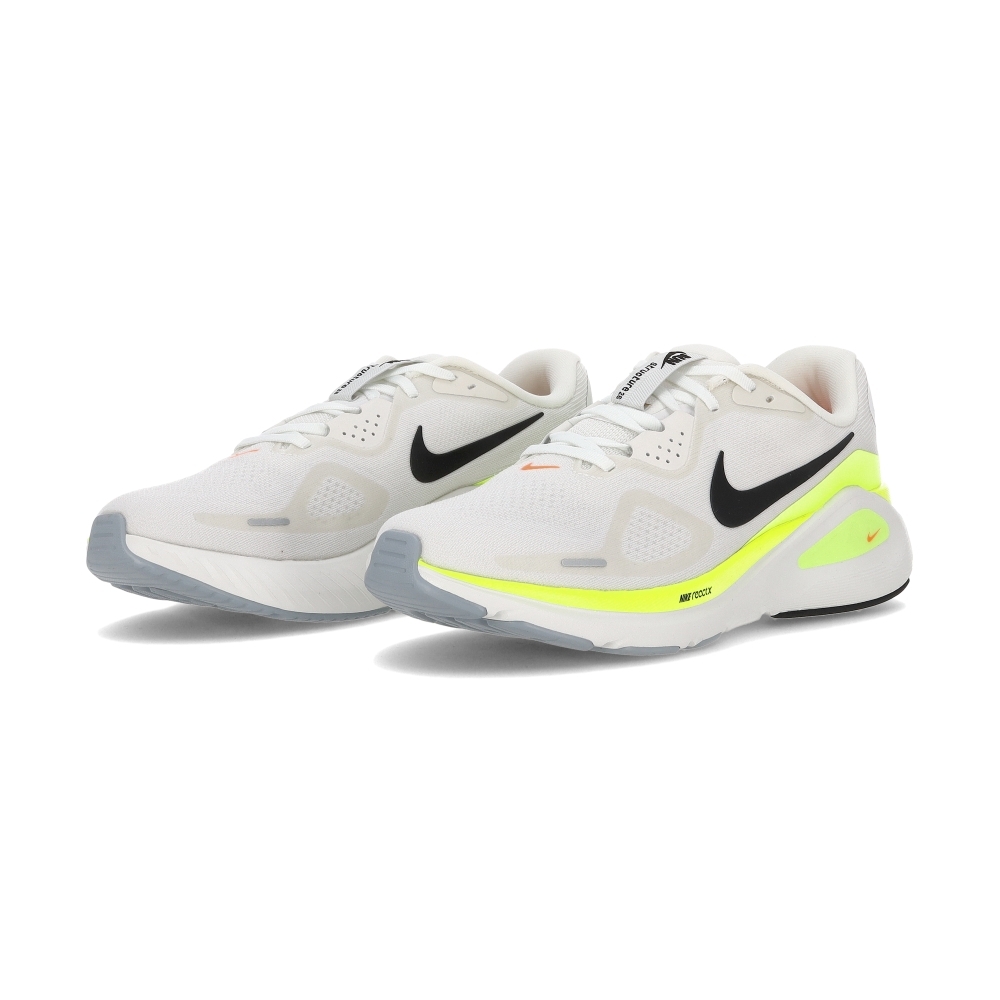 Nike Structure 26 男鞋 米白螢光綠色 緩震 穩定 透氣 路跑 運動 慢跑鞋 HJ1102-103